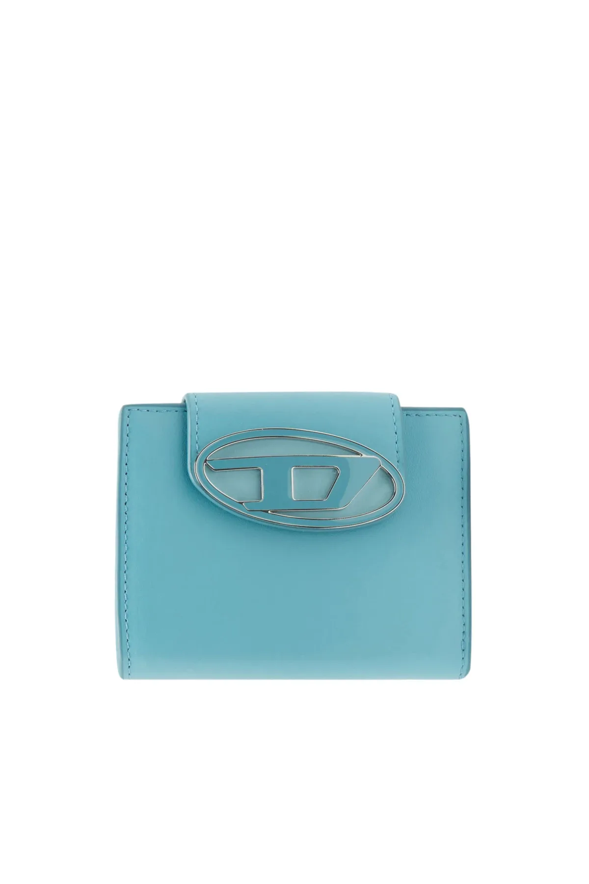 Blue Colour-block leather wallet