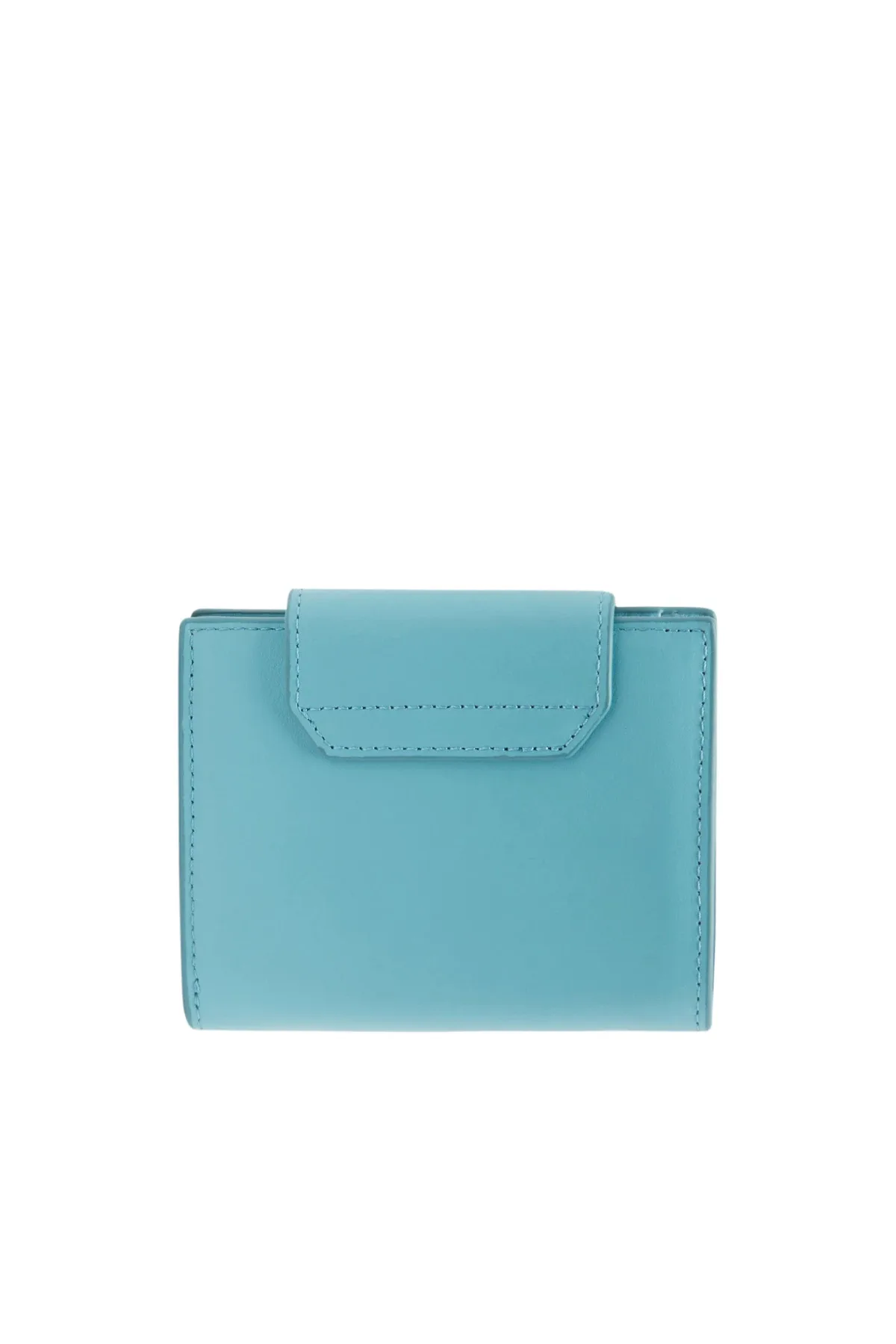 Blue Colour-block leather wallet