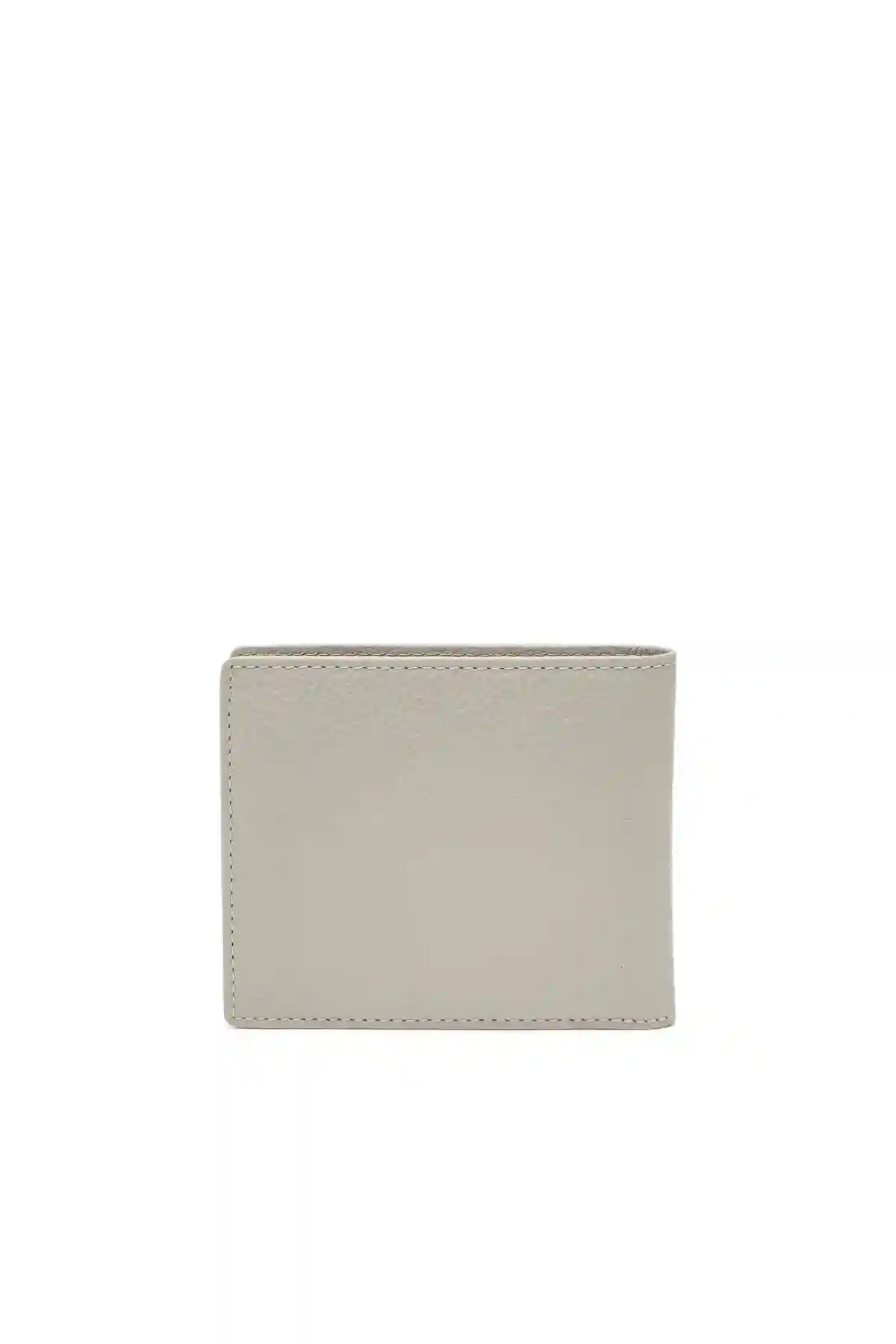 Grey Bi-fold wallet in grainy leather