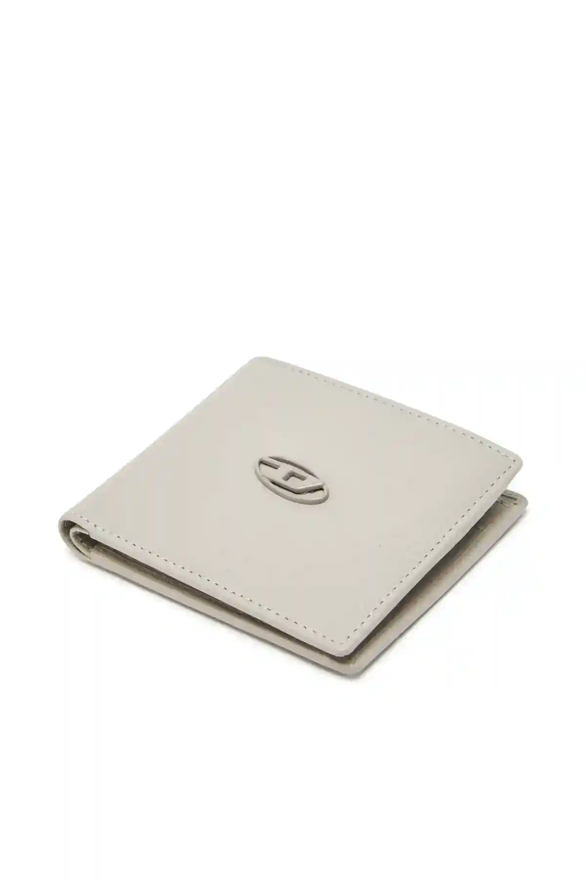 Grey Bi-fold wallet in grainy leather