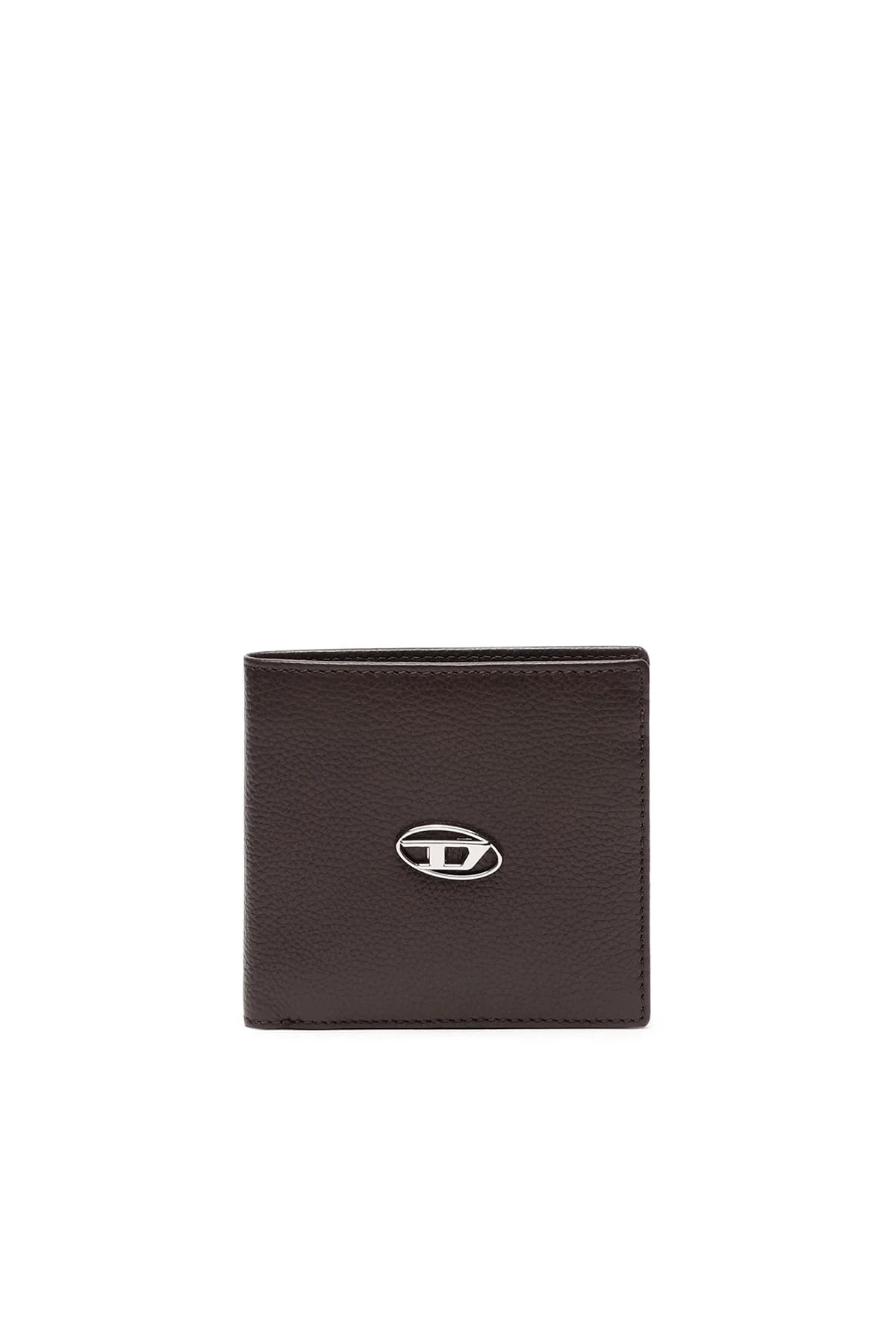 Brown Bi-fold wallet in grainy leather