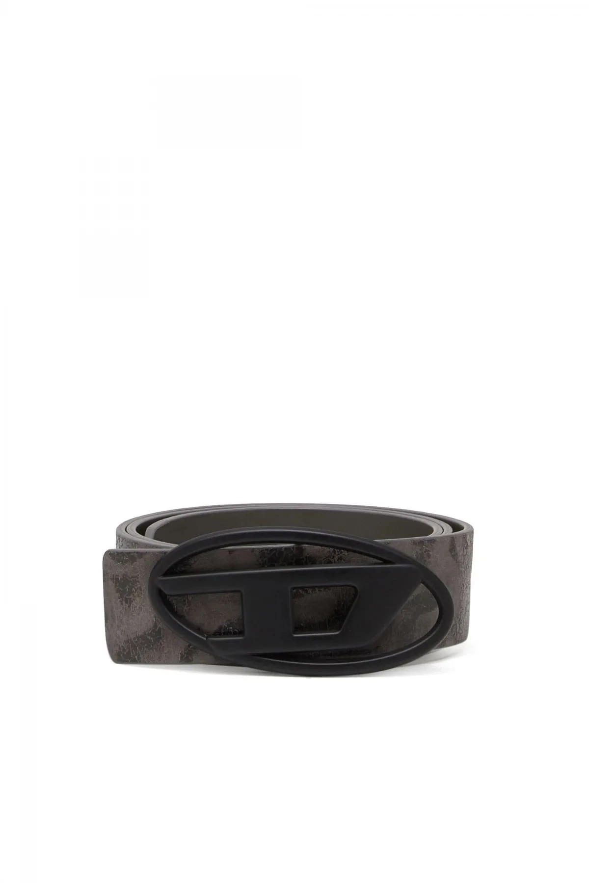 Grey Reversible leather belt with D buckle