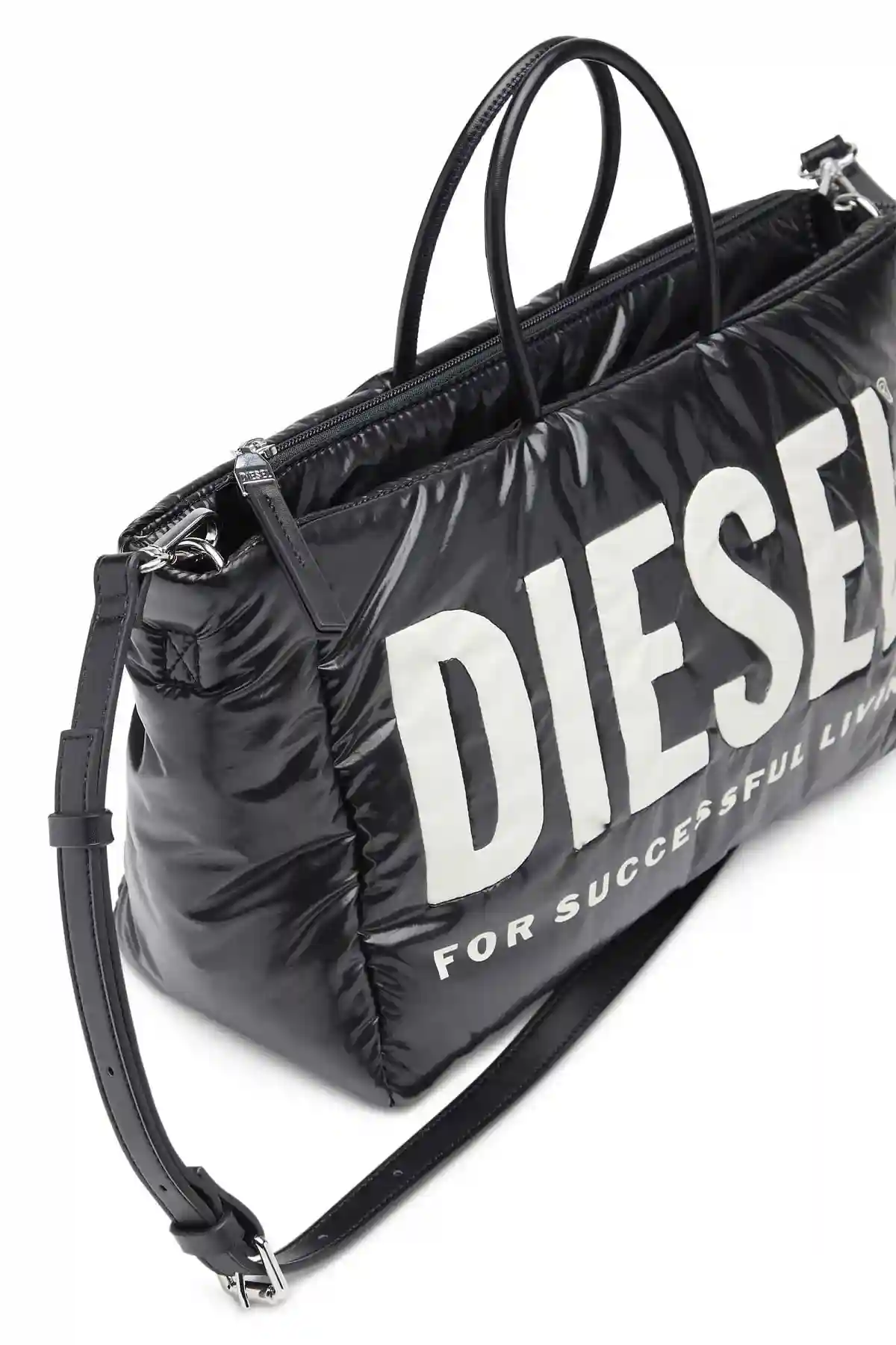 Black Puff Dsl Tote M X-Puffy shopper with inlaid logo