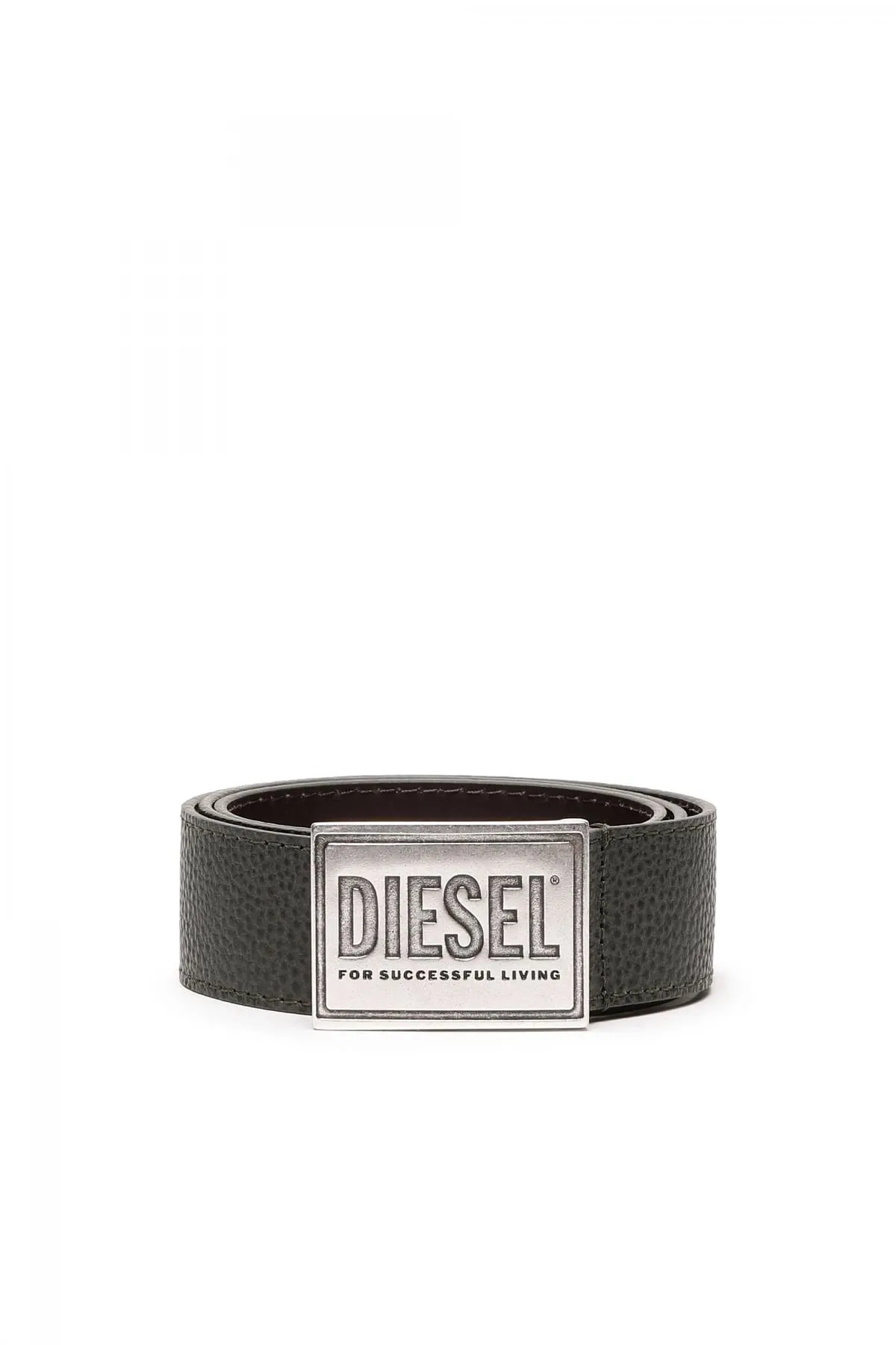 Green Grained leather belt