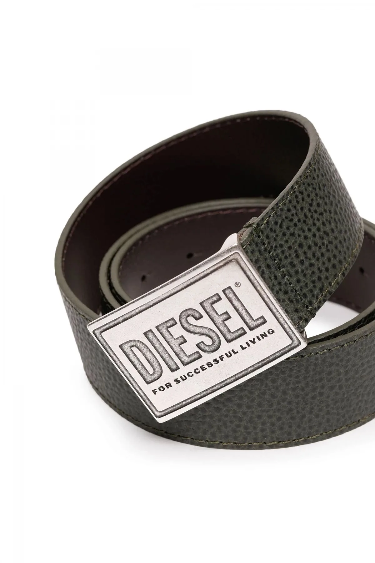 Green Grained leather belt
