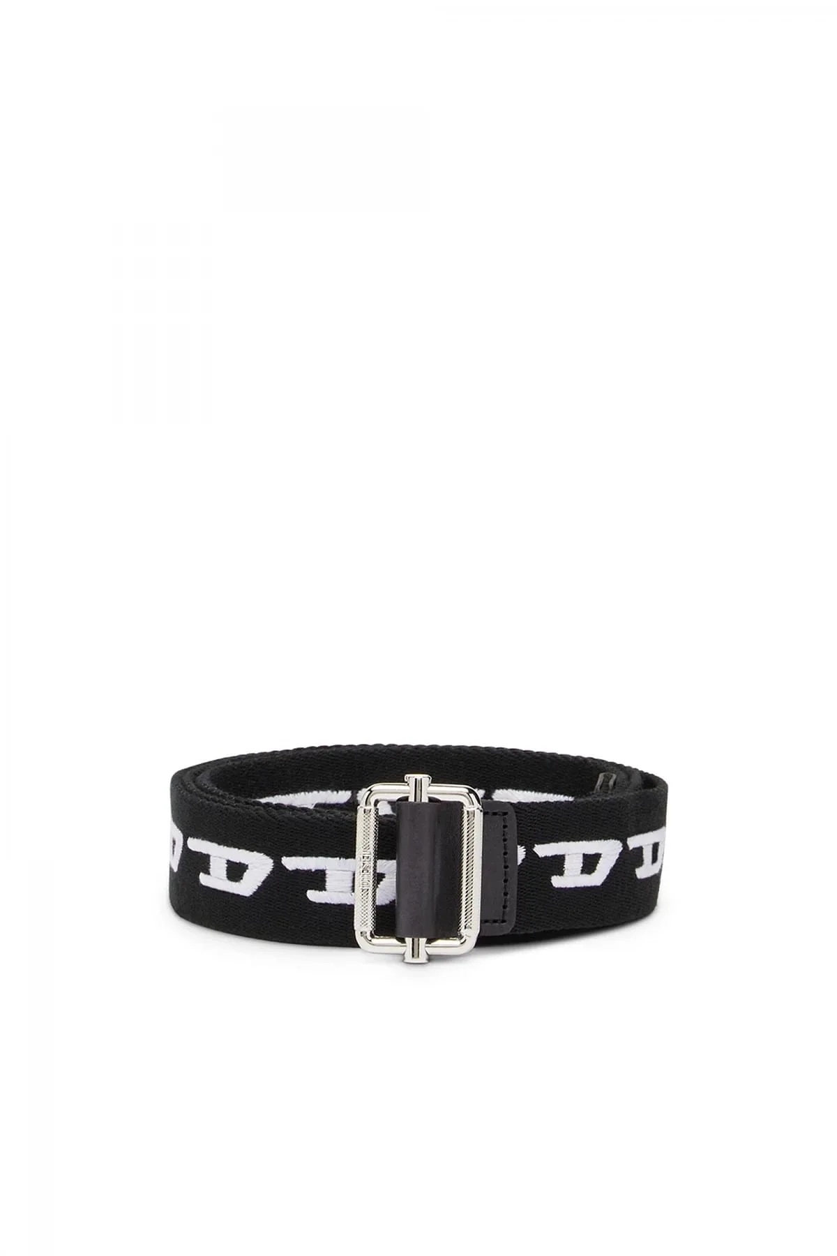 Black Tape belt with D logo embroidery