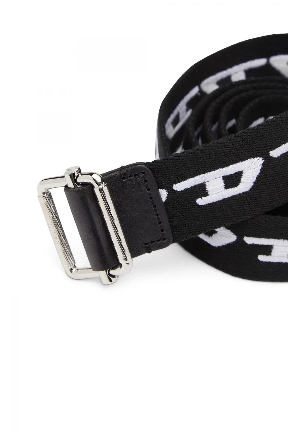 Black Tape belt with D logo embroidery