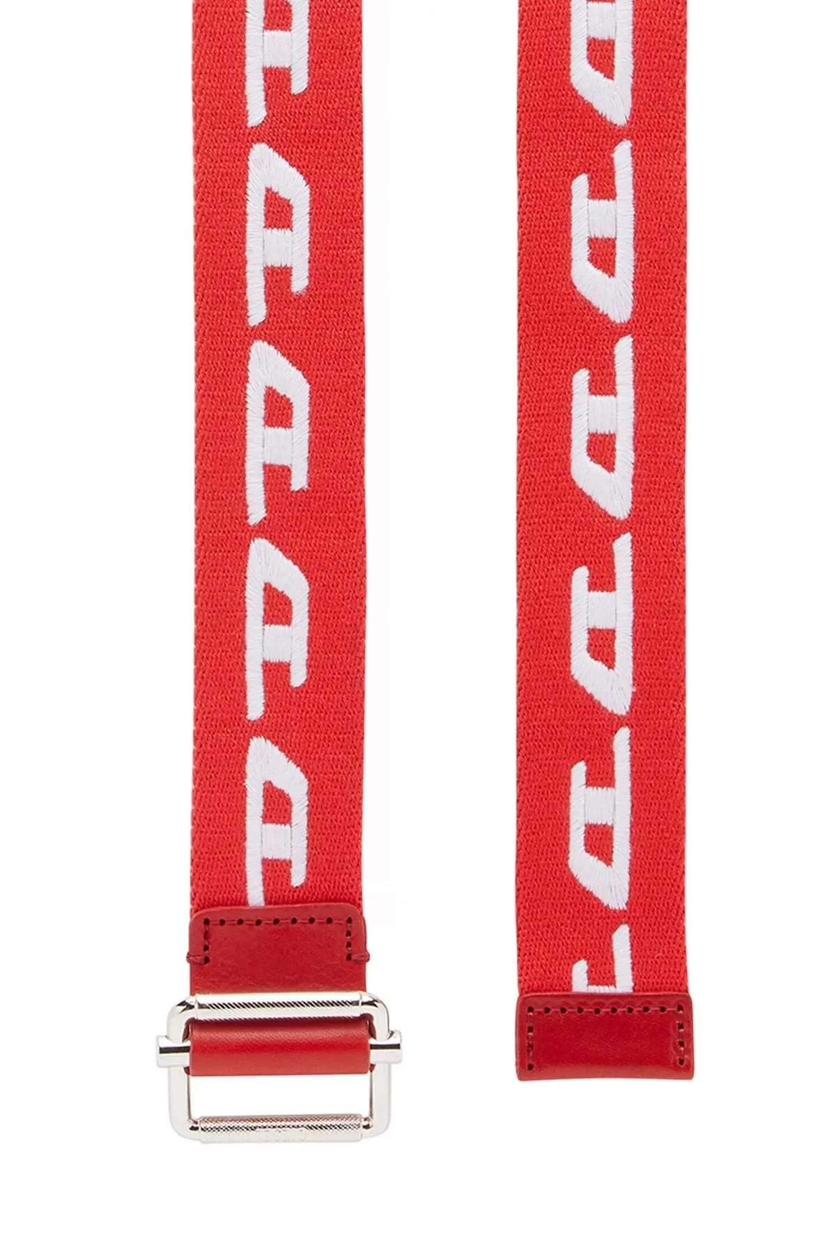 Red Tape belt with D logo embroidery