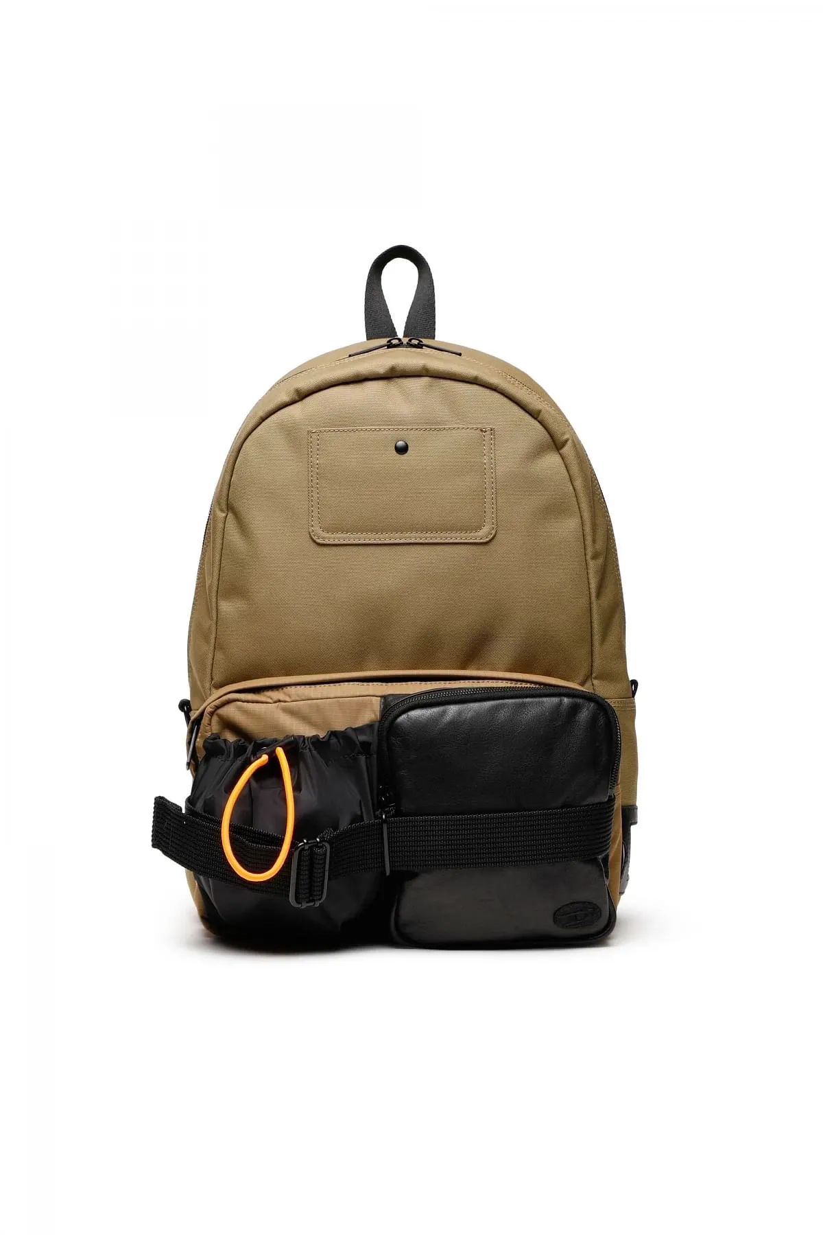 Brown Dsl Utility Backpack-Utility backpack in fabric and leather