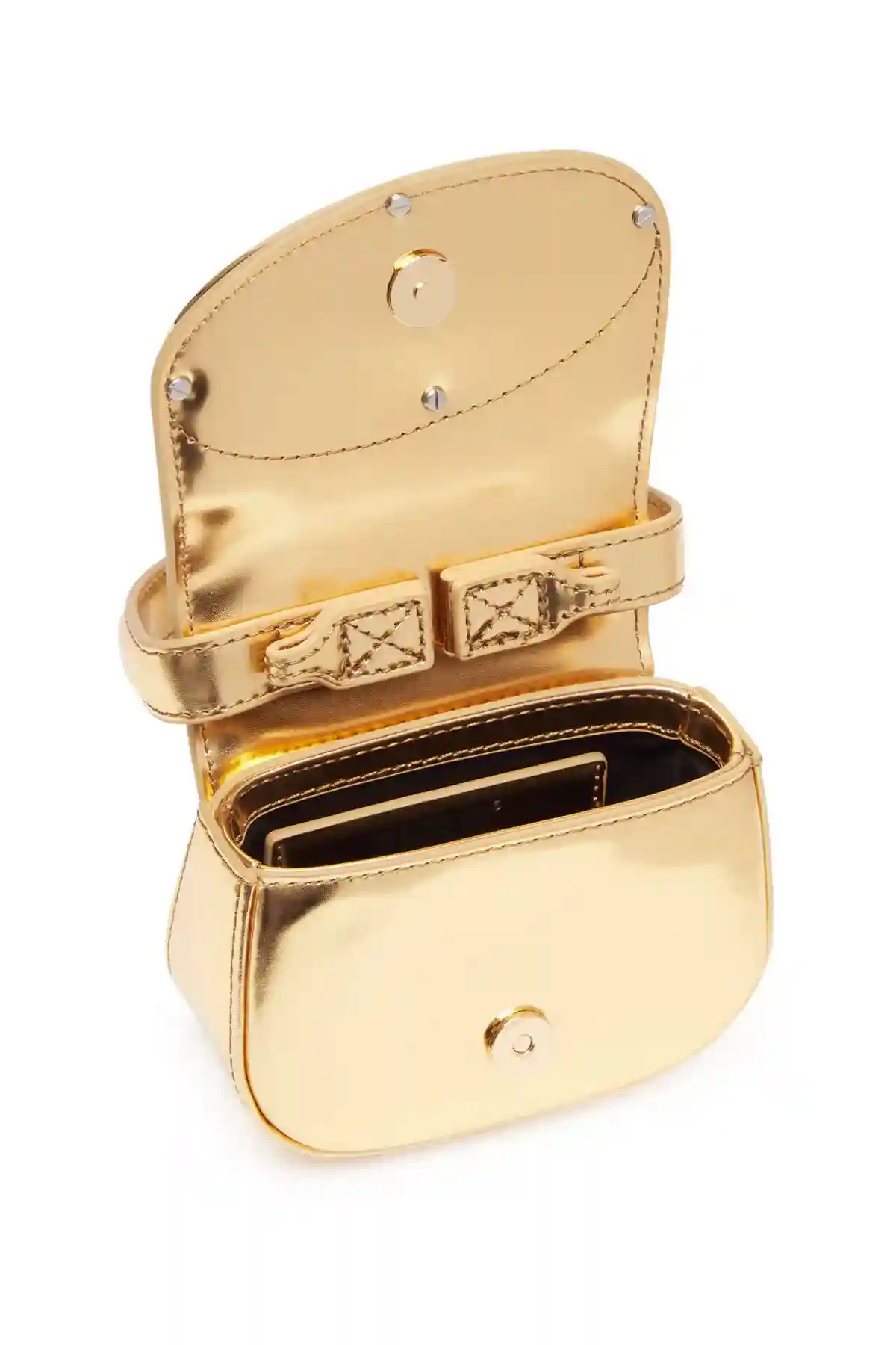 Gold 1DR-XS-S-Iconic mini bag in mirrored leather