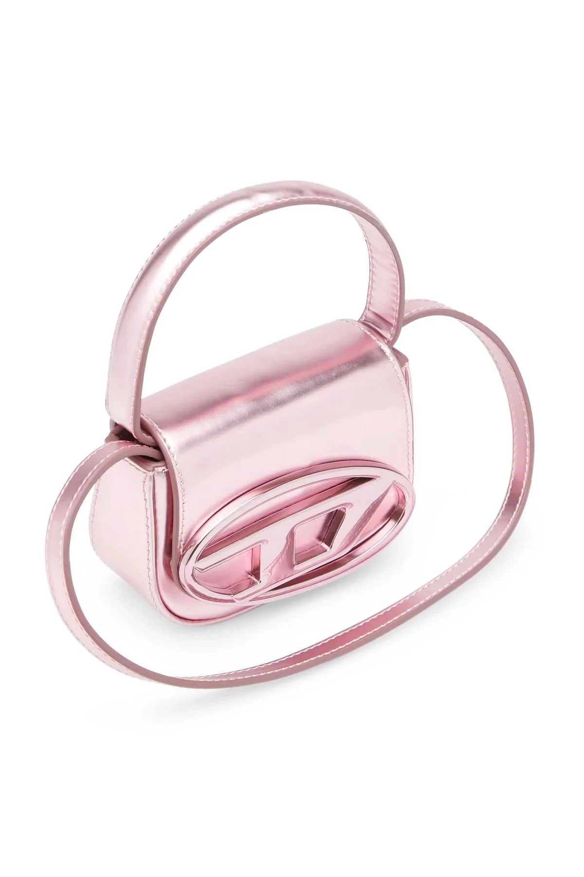Pink 1DR-XS-S-Iconic mini bag in mirrored leather