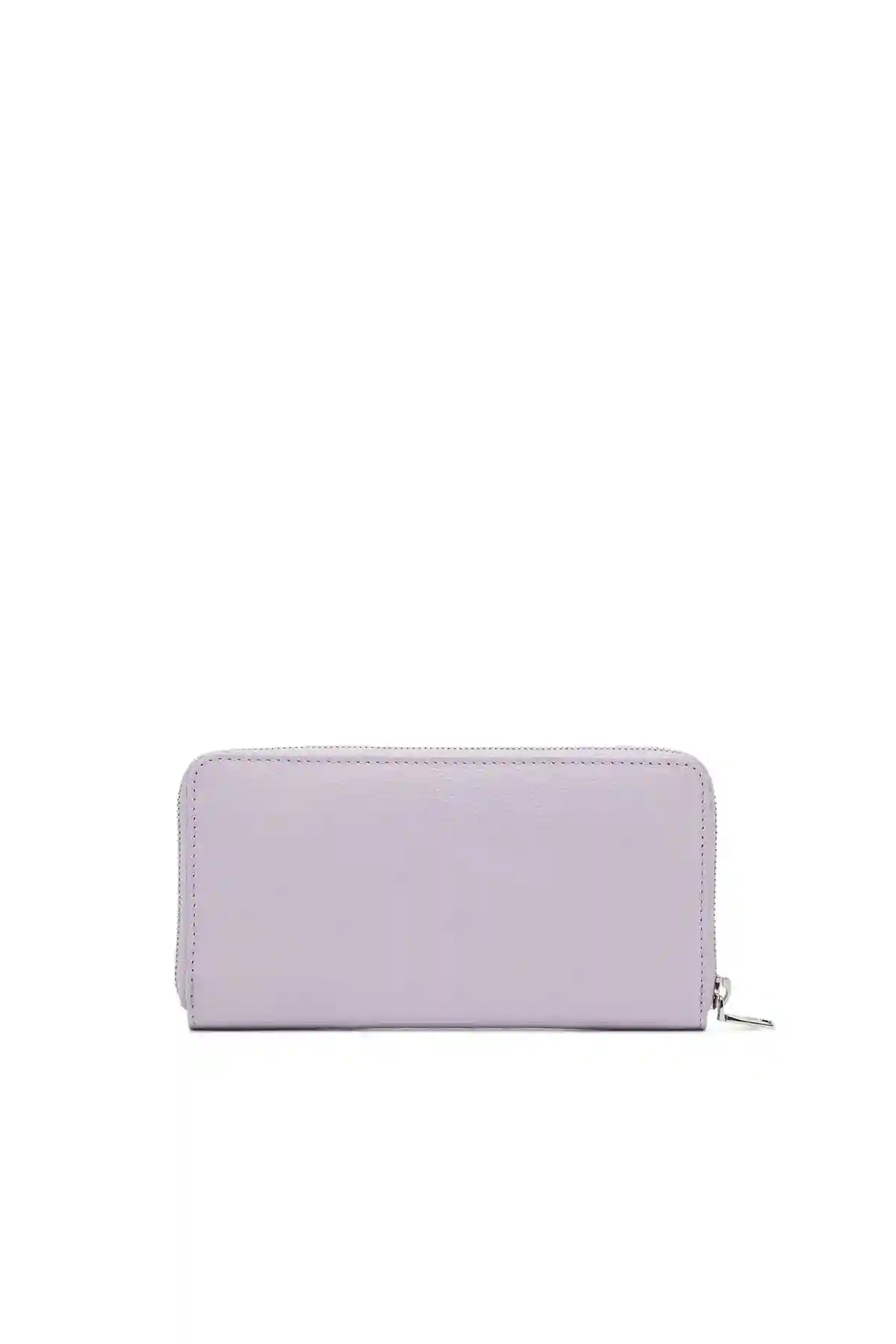 Violet Zip-around wallet in grainy leather