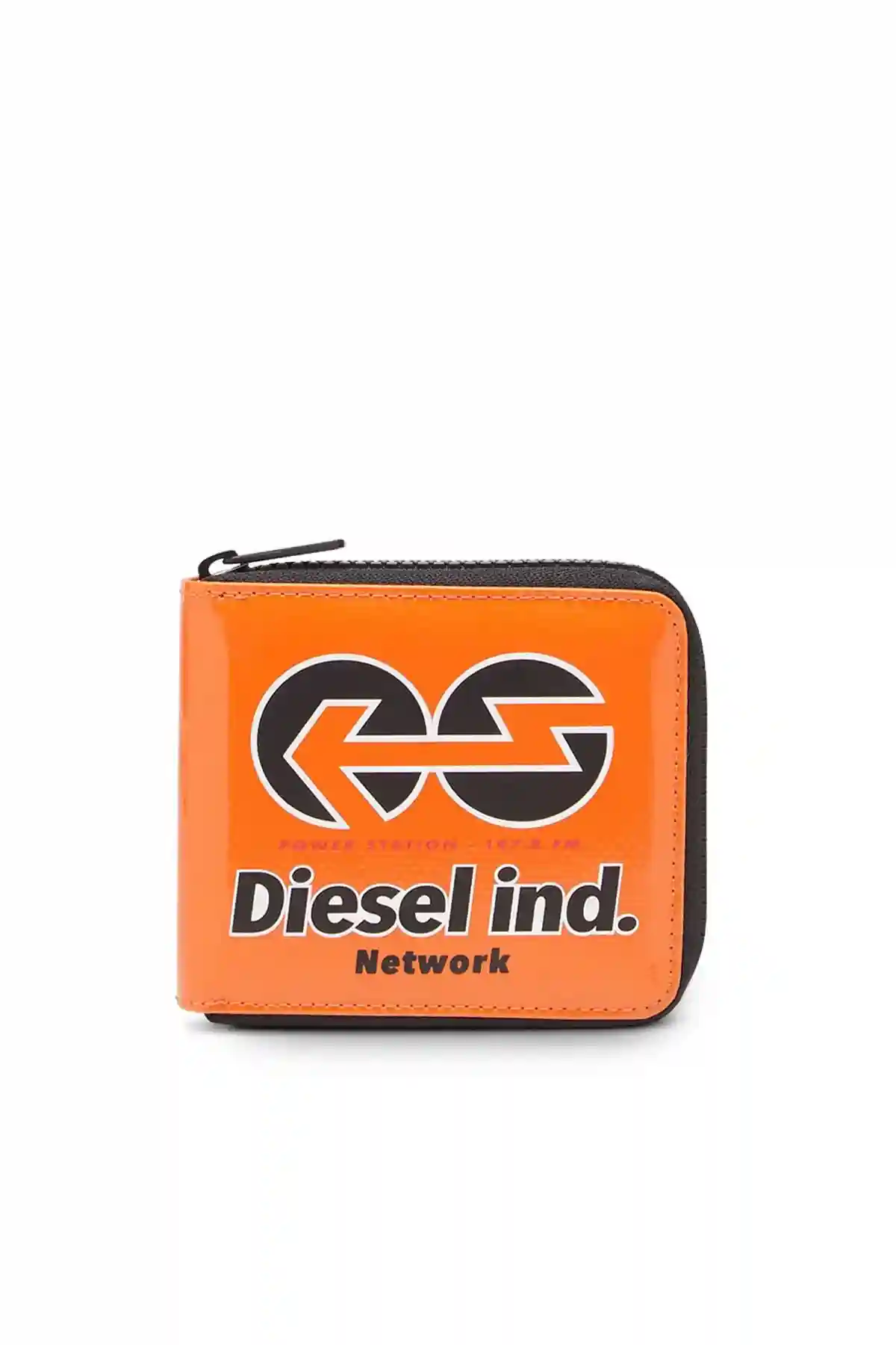 Orange Zip-around wallet in logo tarpaulin