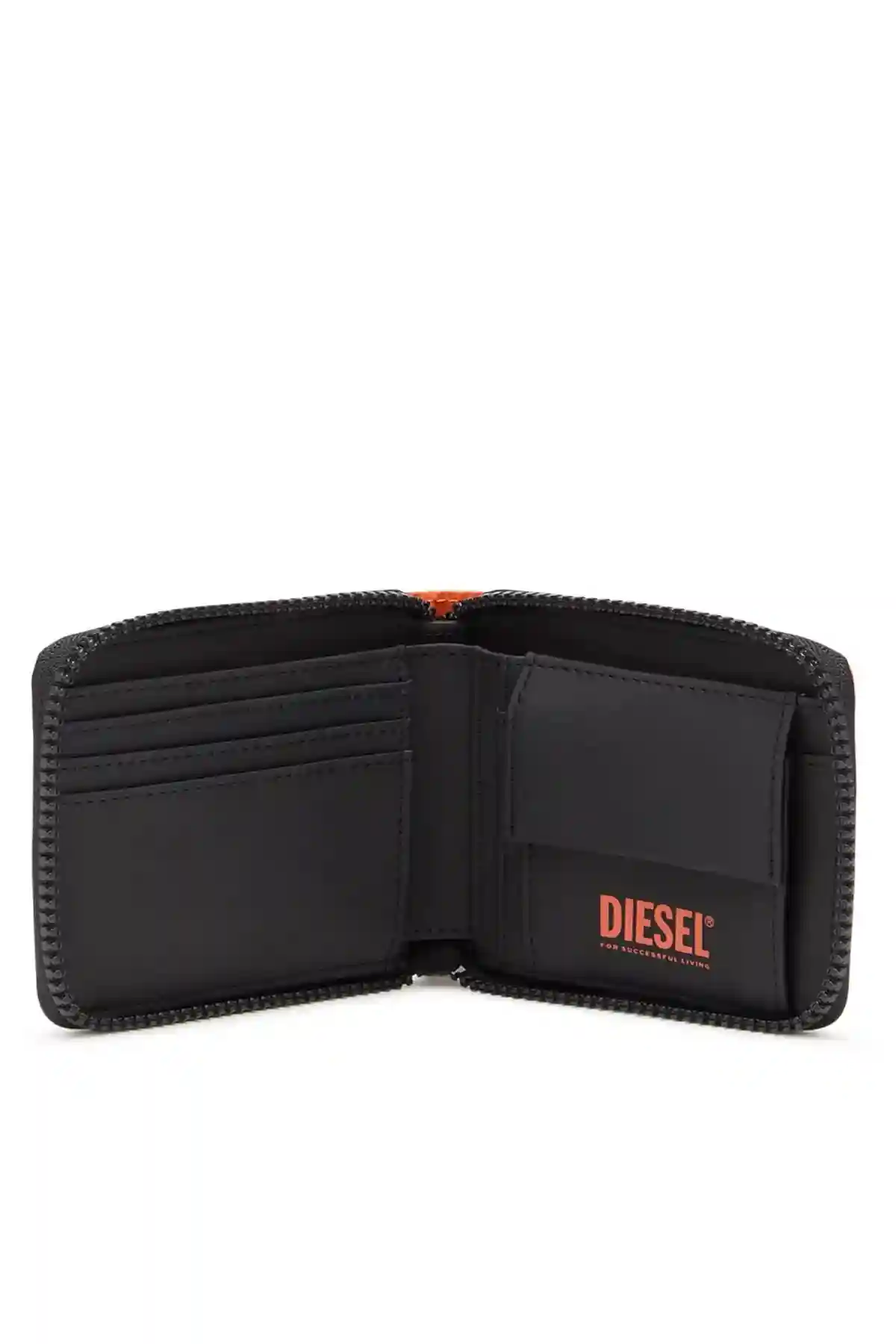 Orange Zip-around wallet in logo tarpaulin