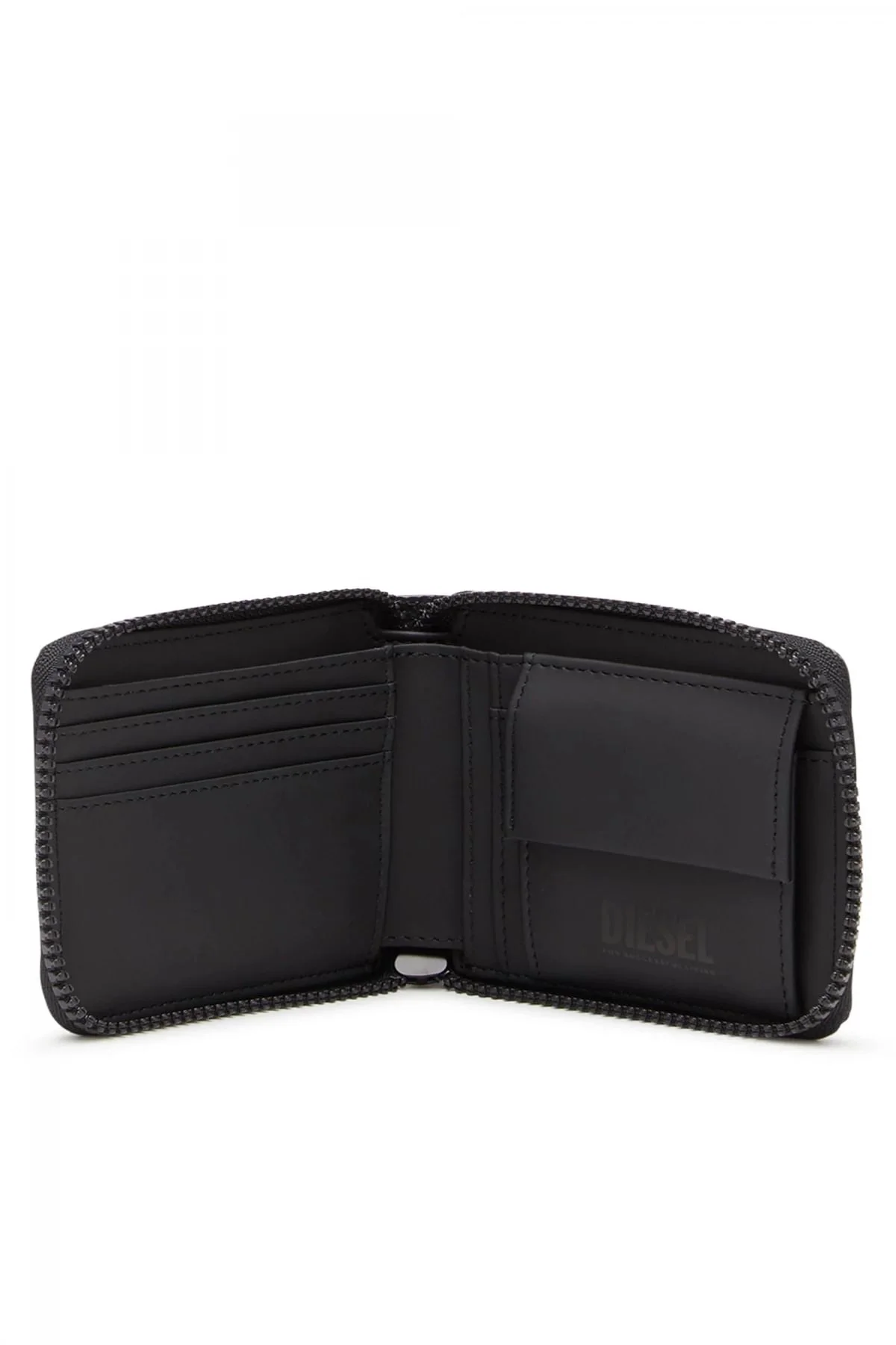 Black Zip-around wallet in logo tarpaulin