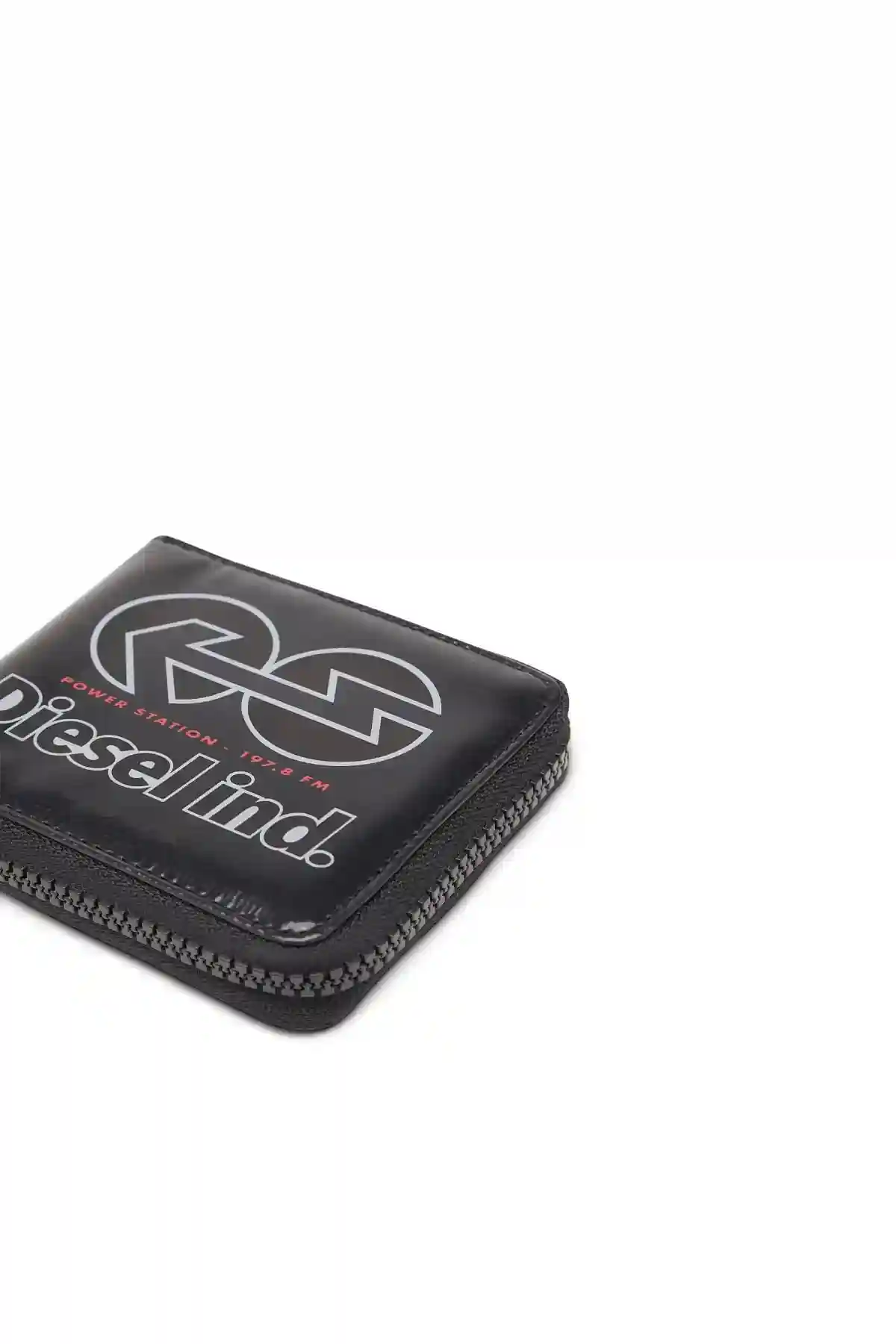 Black Zip-around wallet in logo tarpaulin