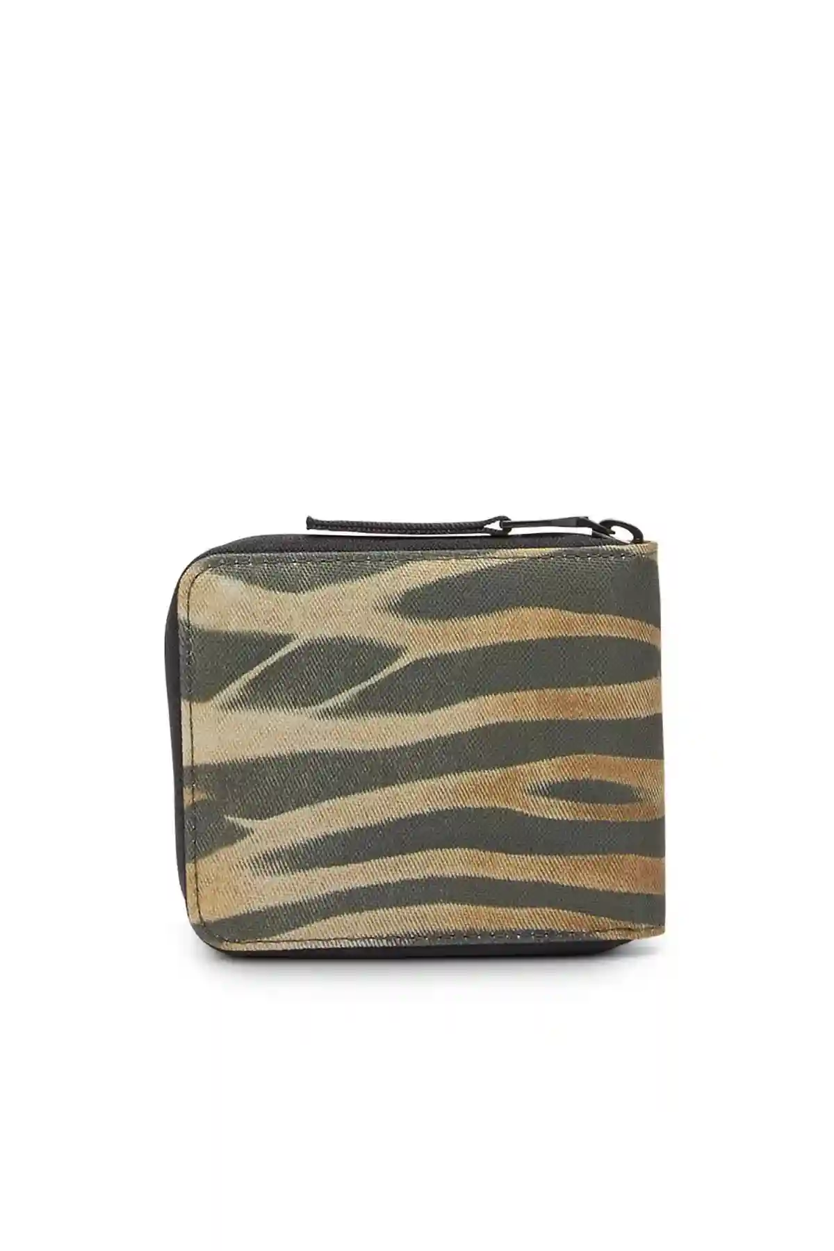 Green Camo zip-around wallet with embossed logo
