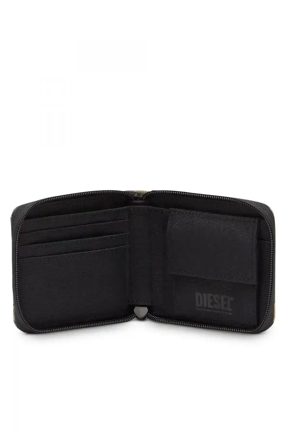 Green Camo zip-around wallet with embossed logo