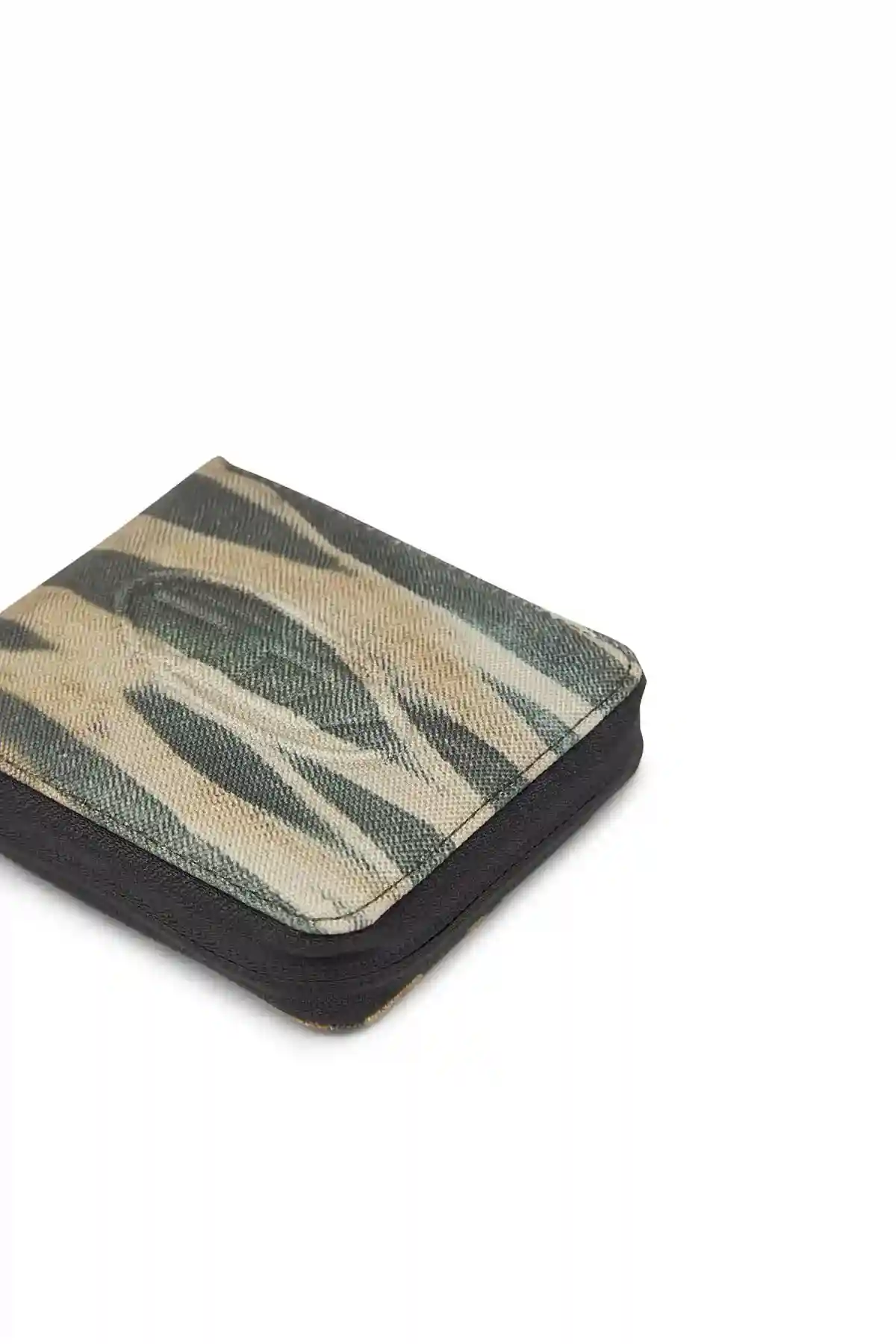 Green Camo zip-around wallet with embossed logo