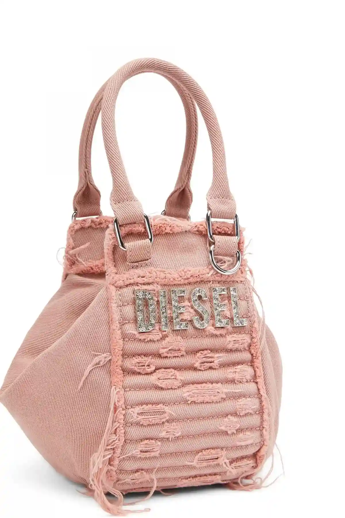 バッグ DIESEL D-Vina-C Xs Pink D-Vina-C XS-Slouchy canvas mini bag with crystals