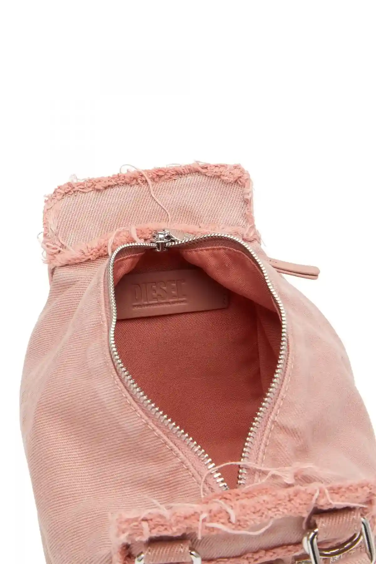 Pink D-Vina-C XS-Slouchy canvas mini bag with crystals