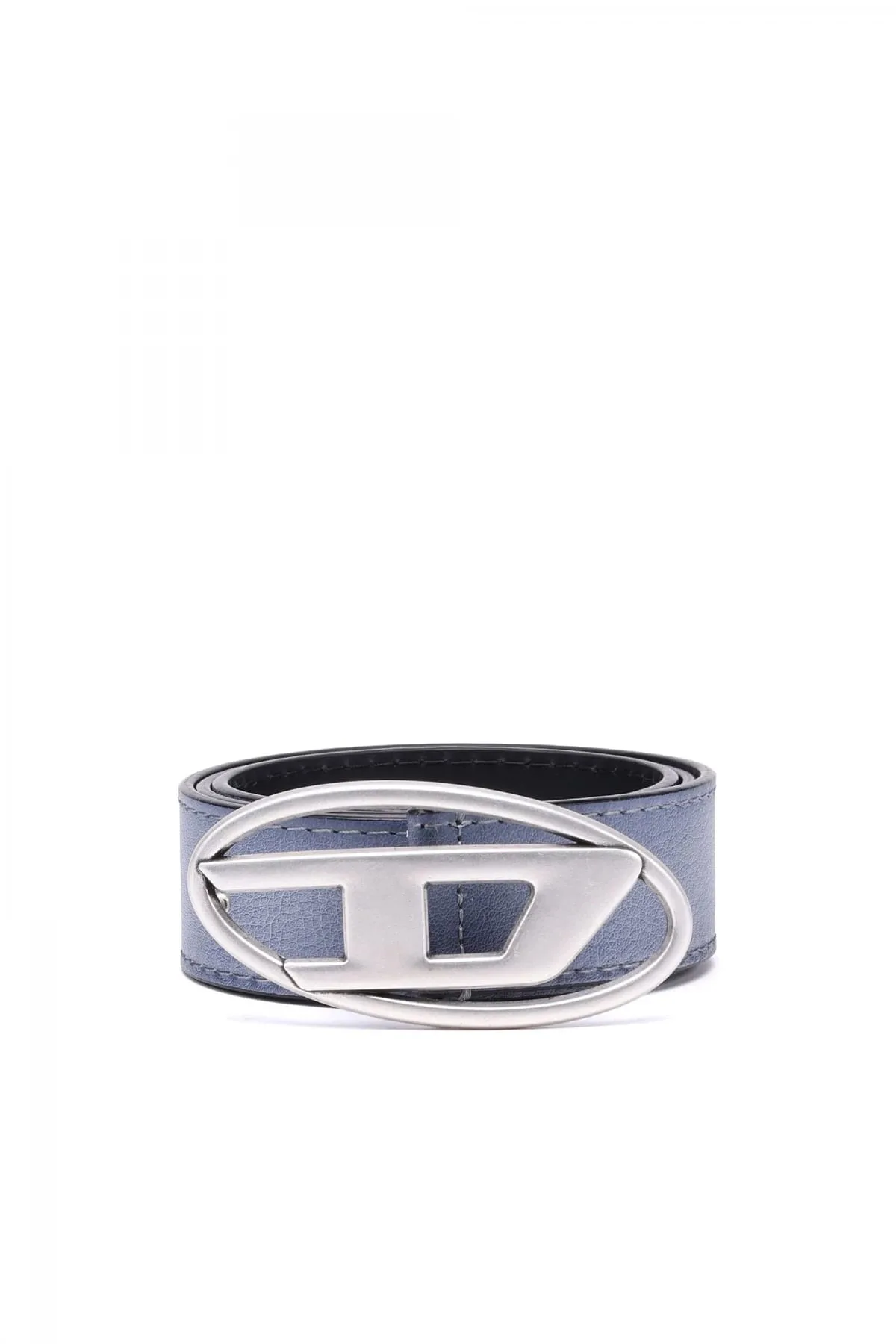 Blue Leather belt with D buckle
