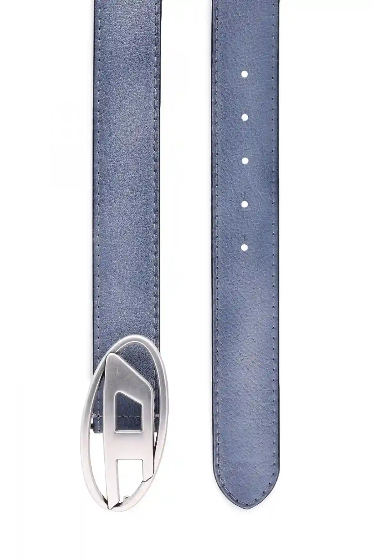 Blue Leather belt with D buckle