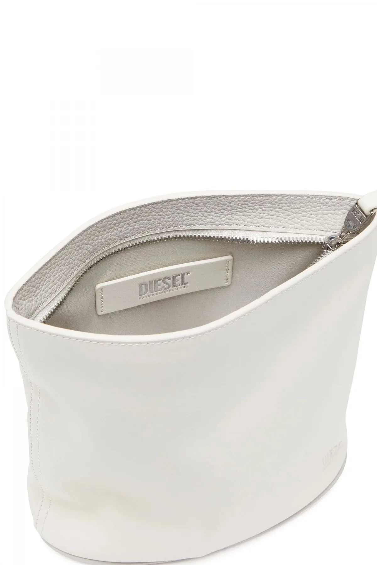 White Odd Pouch X-Leather pouch with embossed D