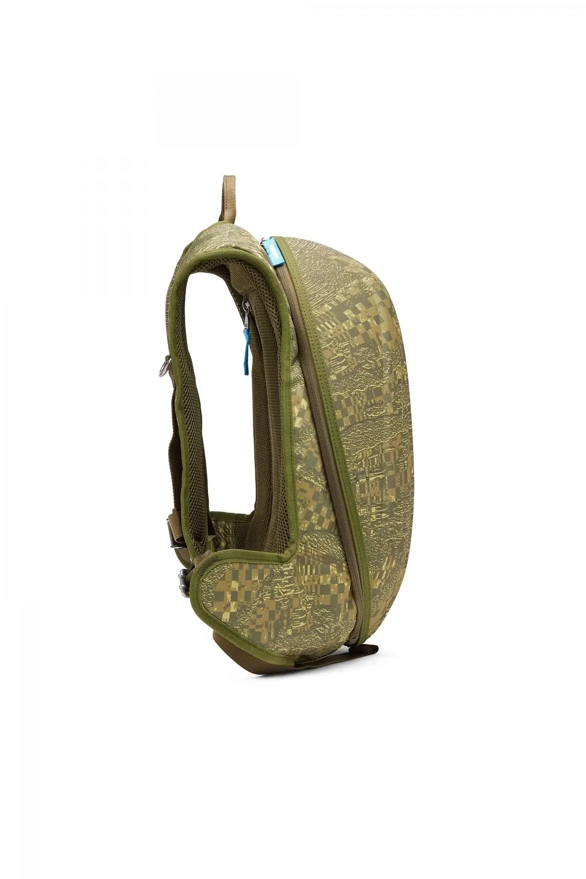 Green 1DR-Pod Backpack-Hard shell backpack with camo print