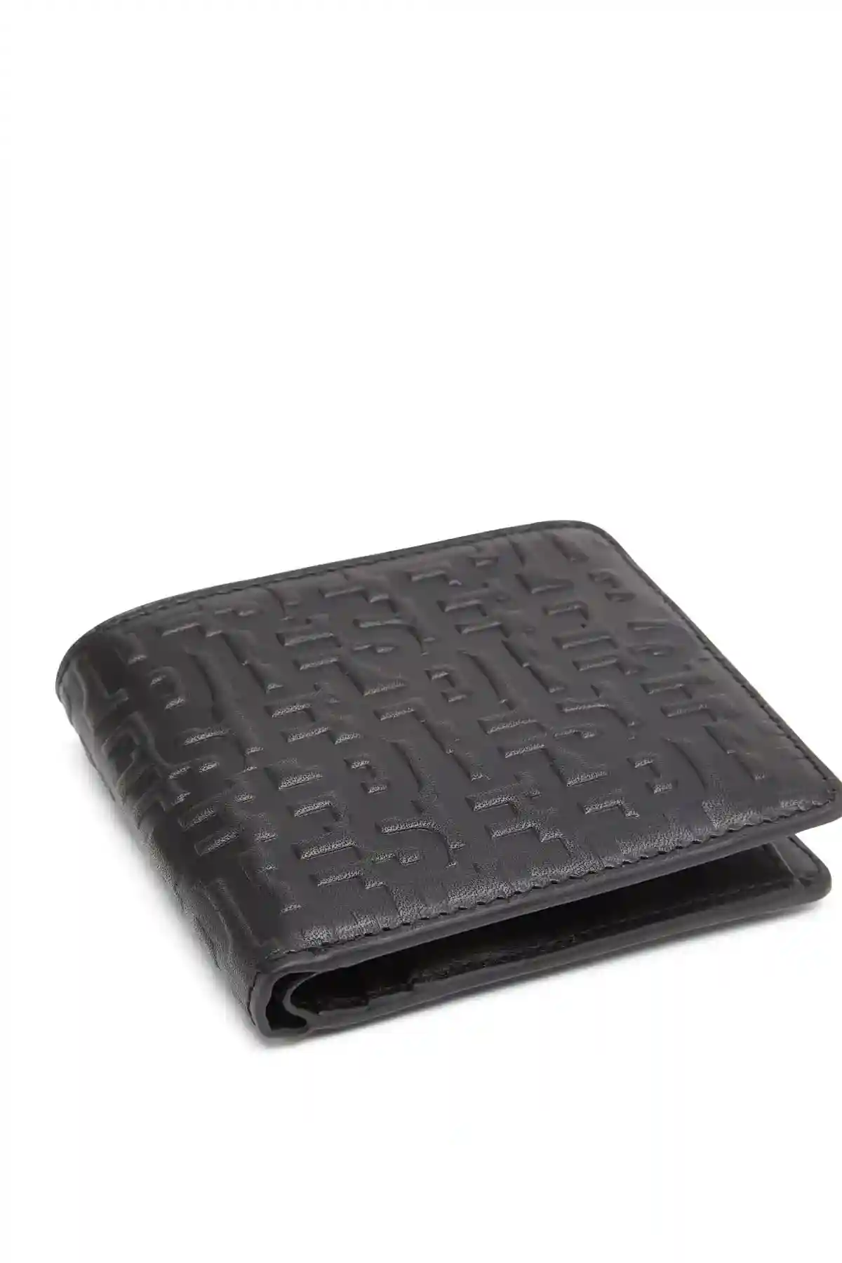 Black Leather bi-fold wallet with dégradé logo
