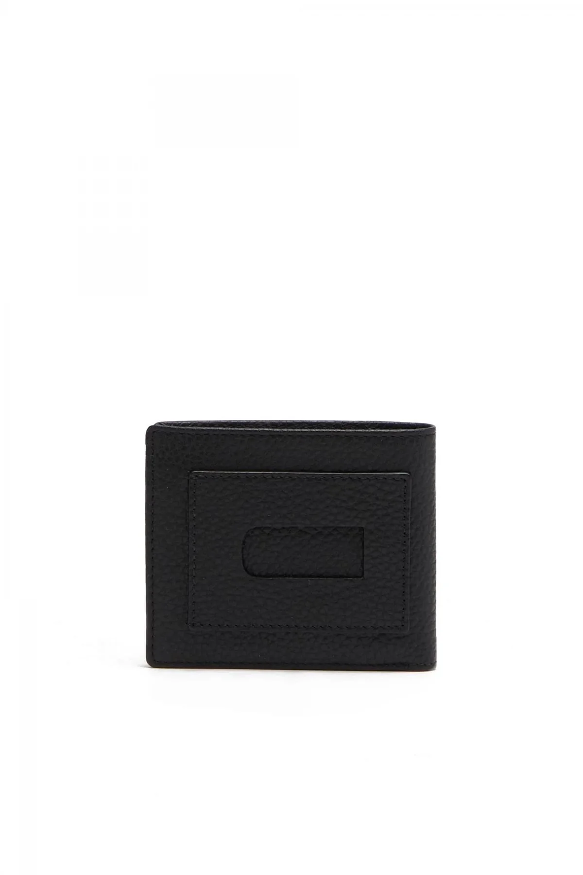 Black Bi-fold wallet in grainy leather