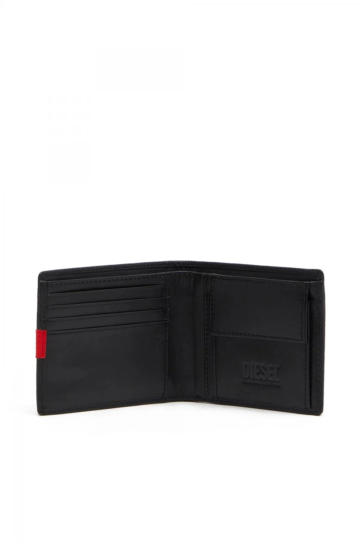 Black Bi-fold wallet in grainy leather