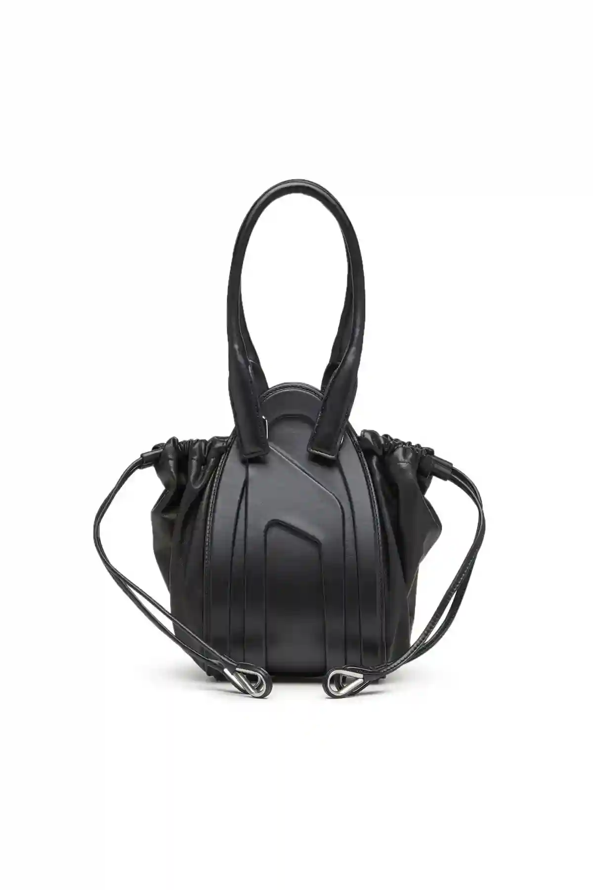 Black 1DR-Fold XS-Oval logo handbag in nappa leather