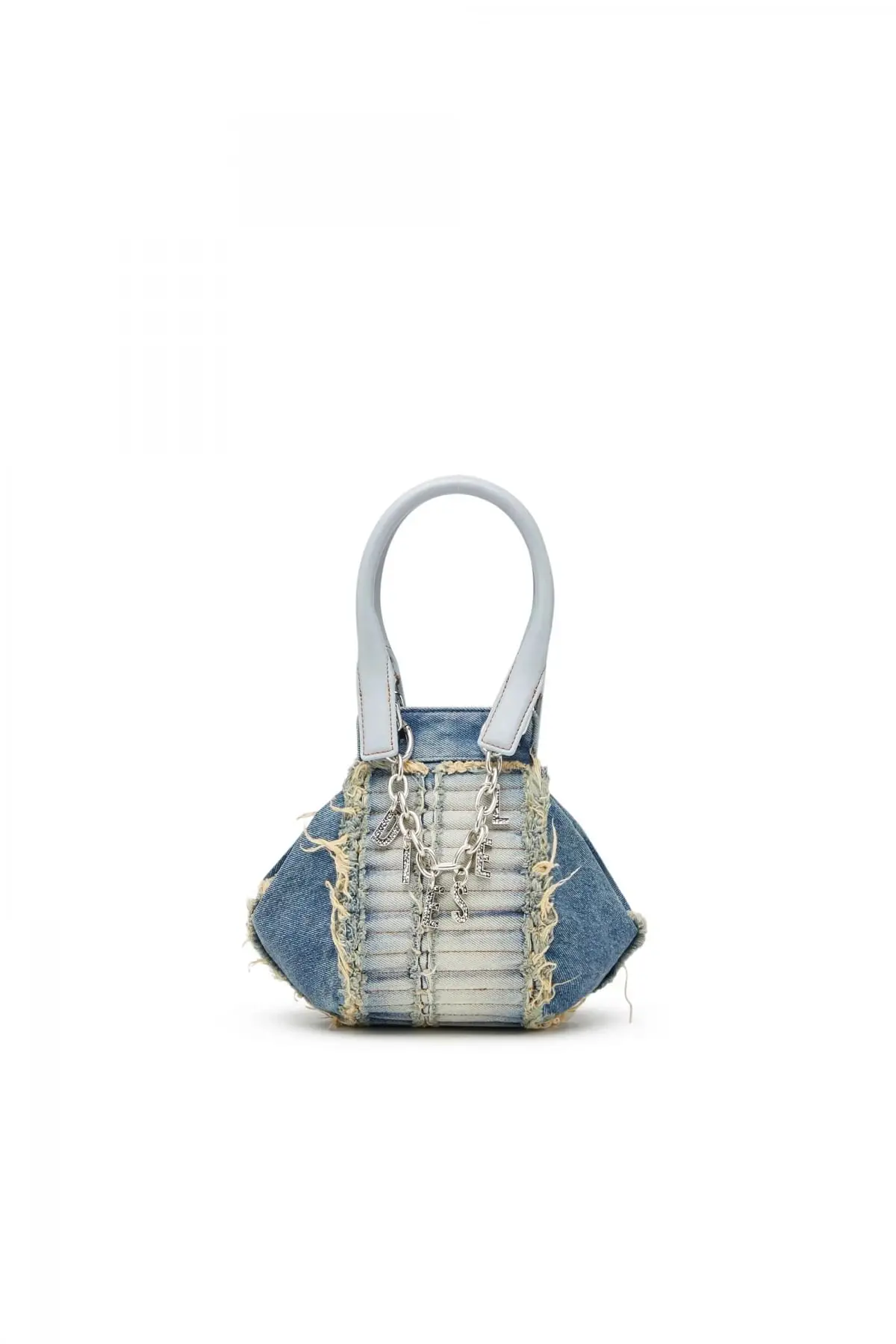 Blue D-Vina-XS-Handbag in faded and quilted denim