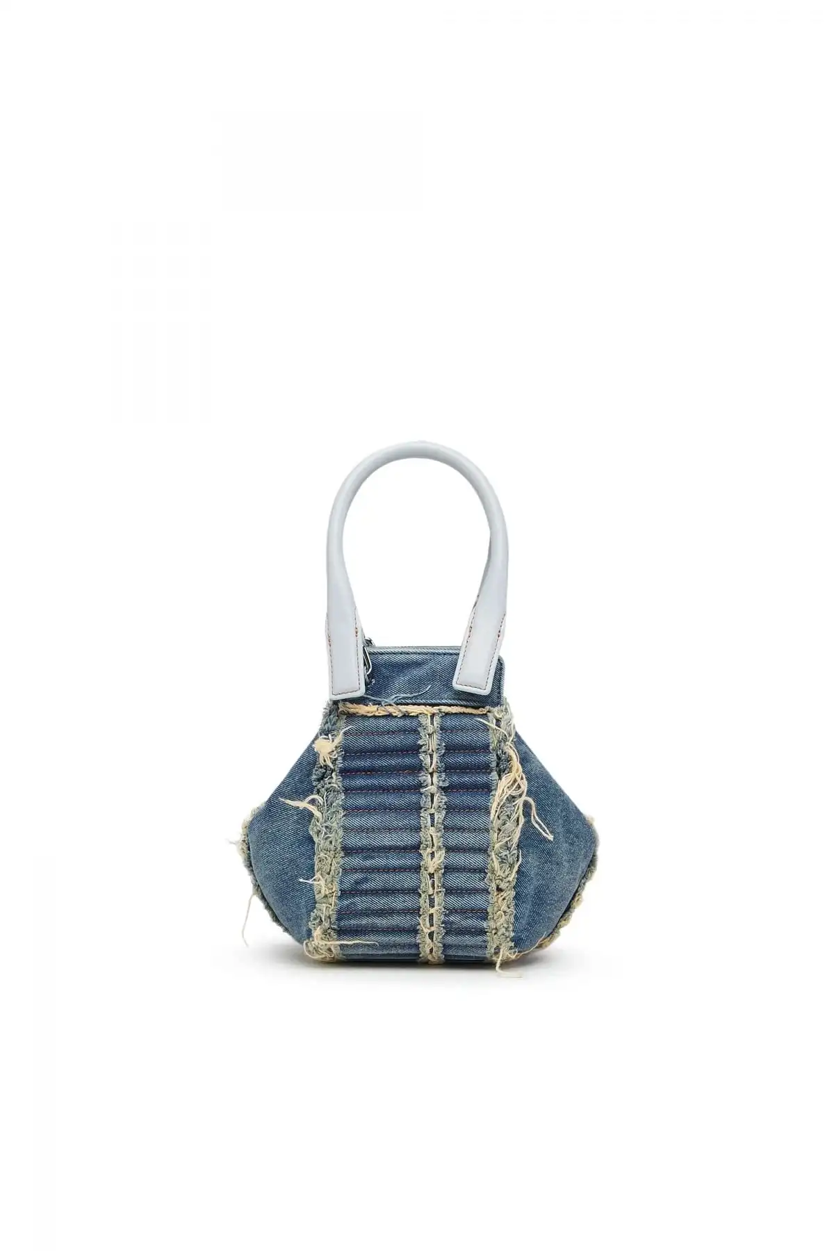Blue D-Vina-XS-Handbag in faded and quilted denim