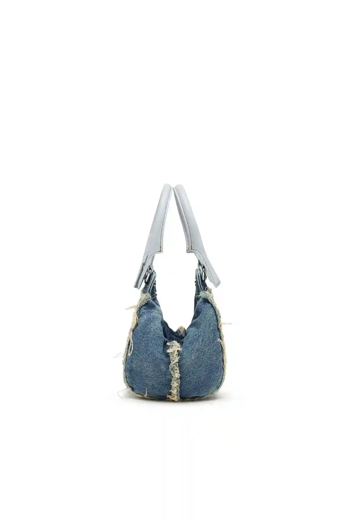 Blue D-Vina-XS-Handbag in faded and quilted denim