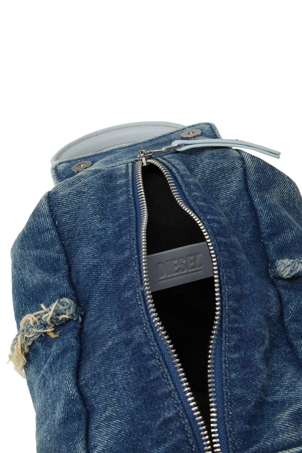 Blue D-Vina-XS-Handbag in faded and quilted denim