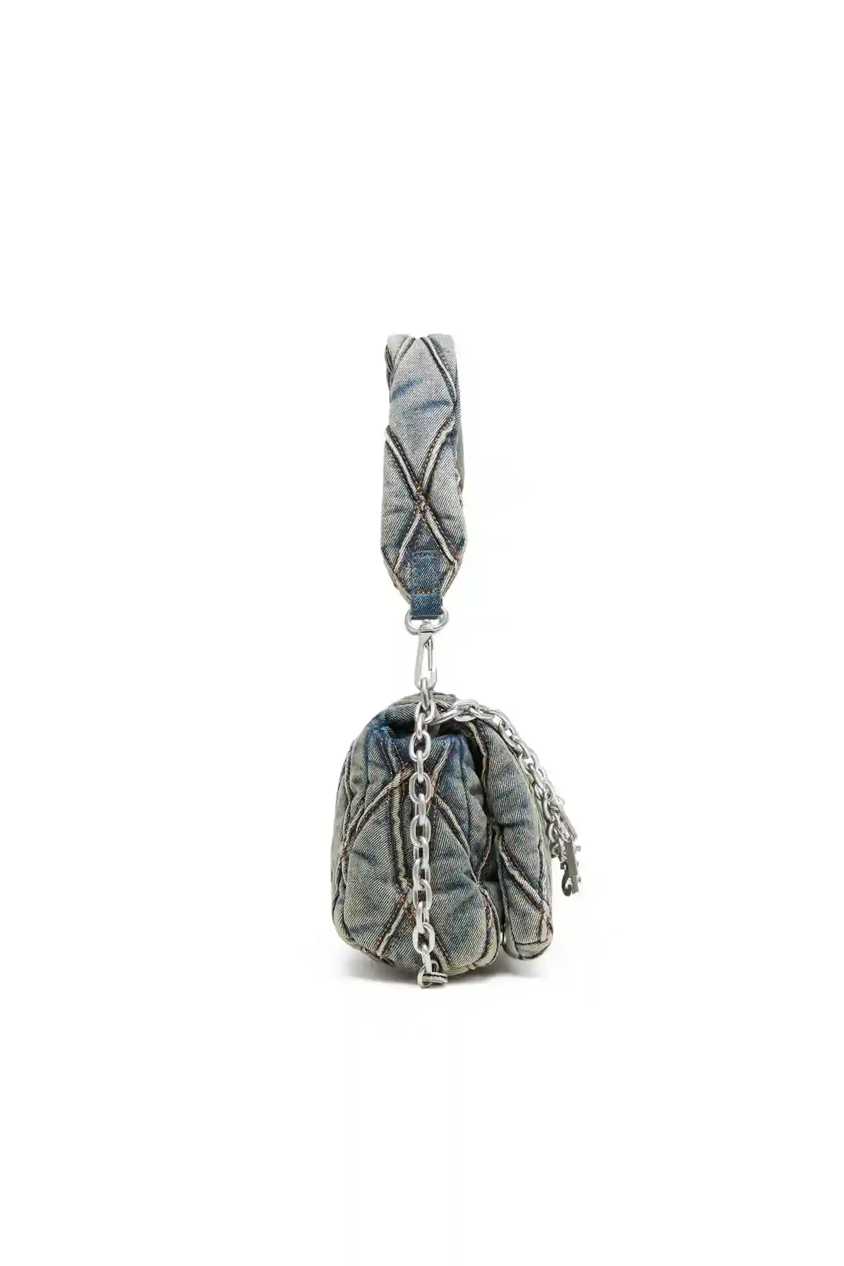 Blue Charm-D S-Small handbag in quilted denim
