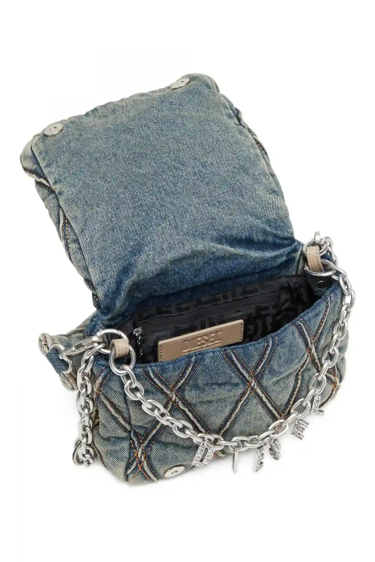 Blue Charm-D S-Small handbag in quilted denim