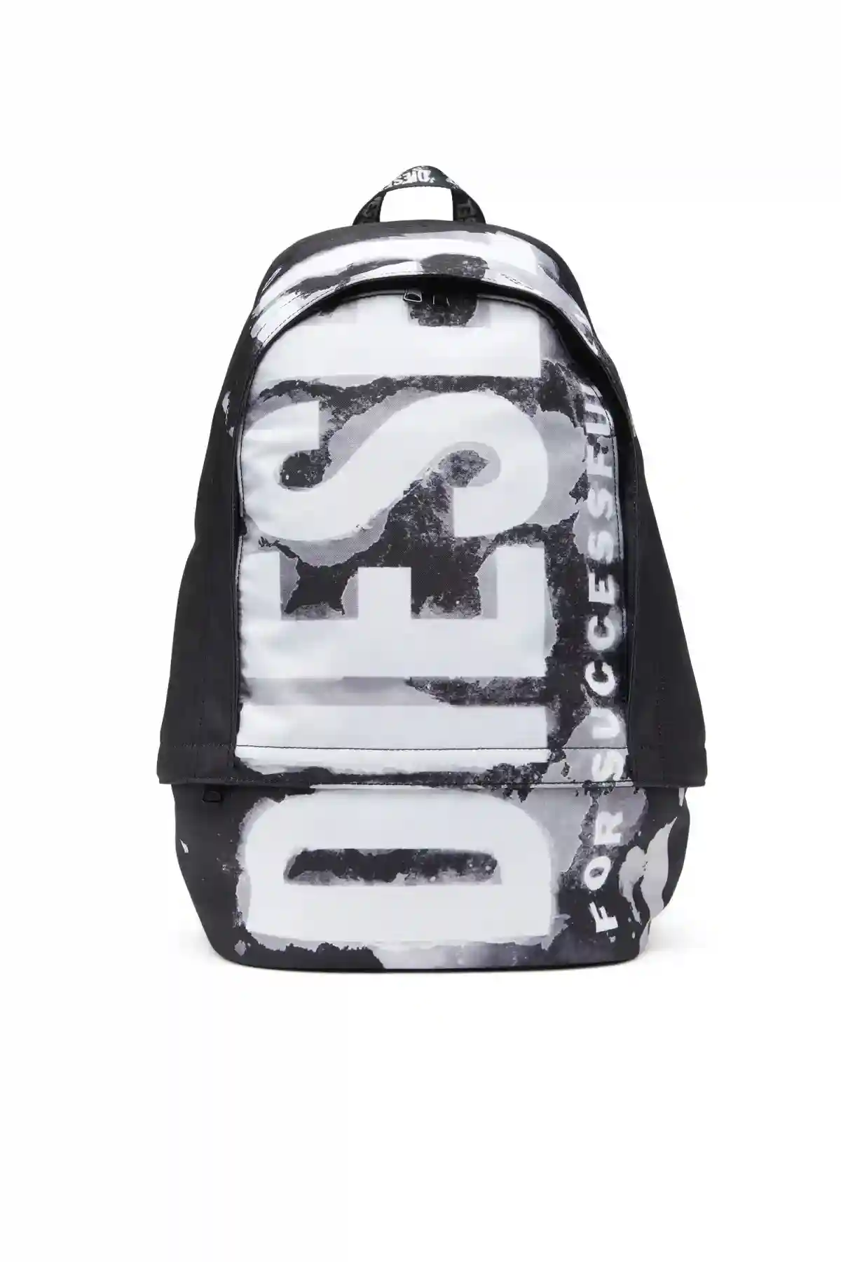 Black Rave-Backpack with bleeding logo print