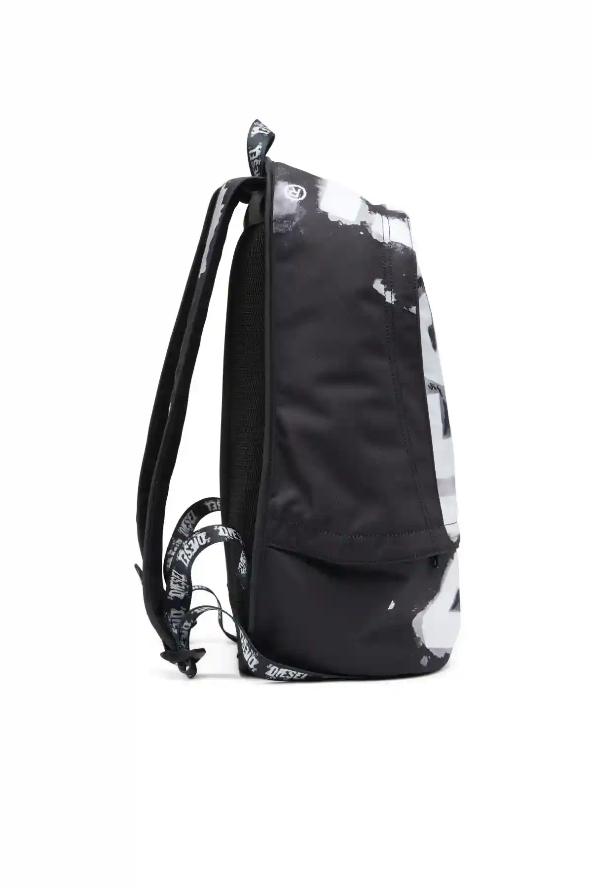 Black Rave-Backpack with bleeding logo print