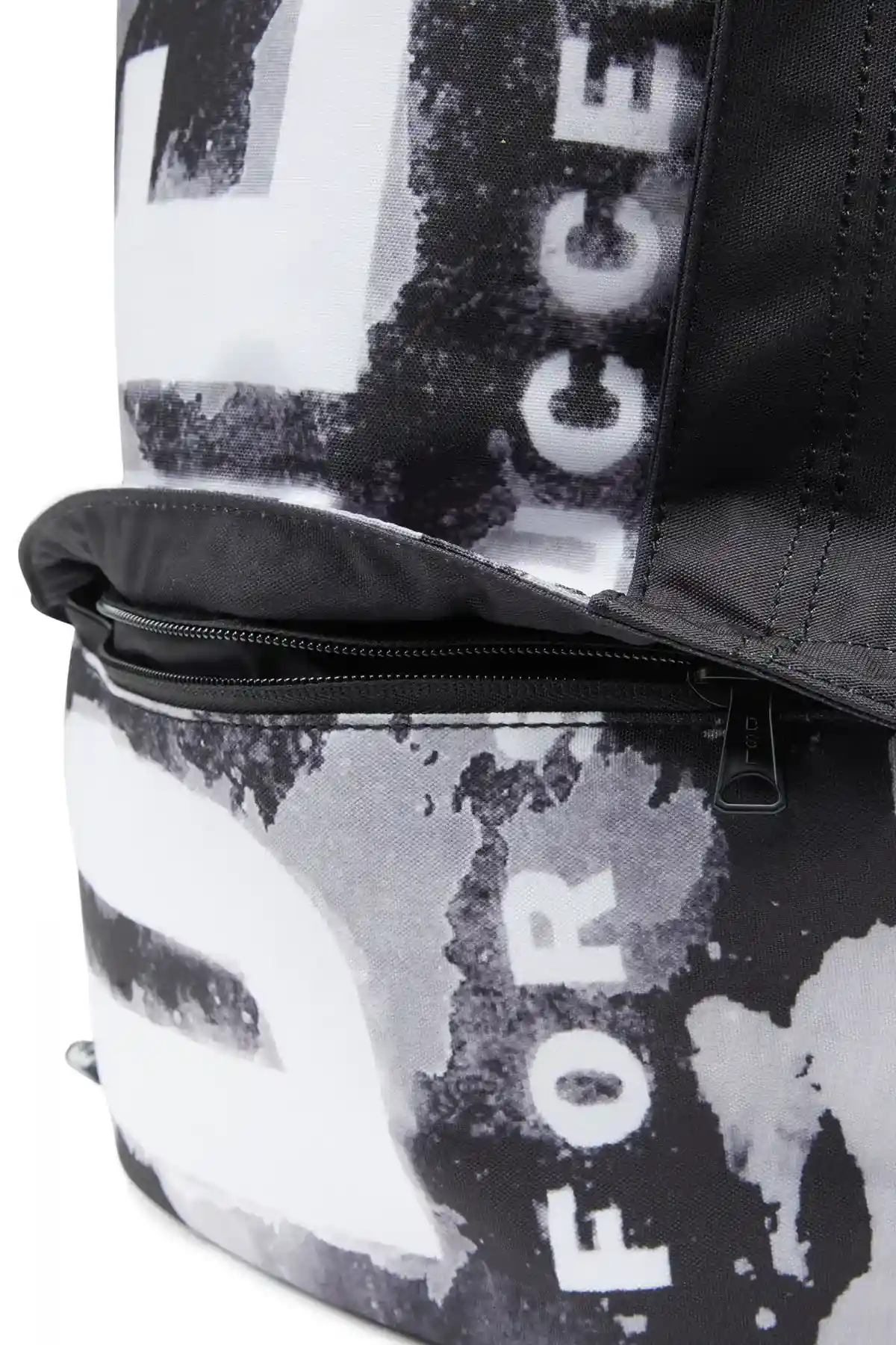 Black Rave-Backpack with bleeding logo print