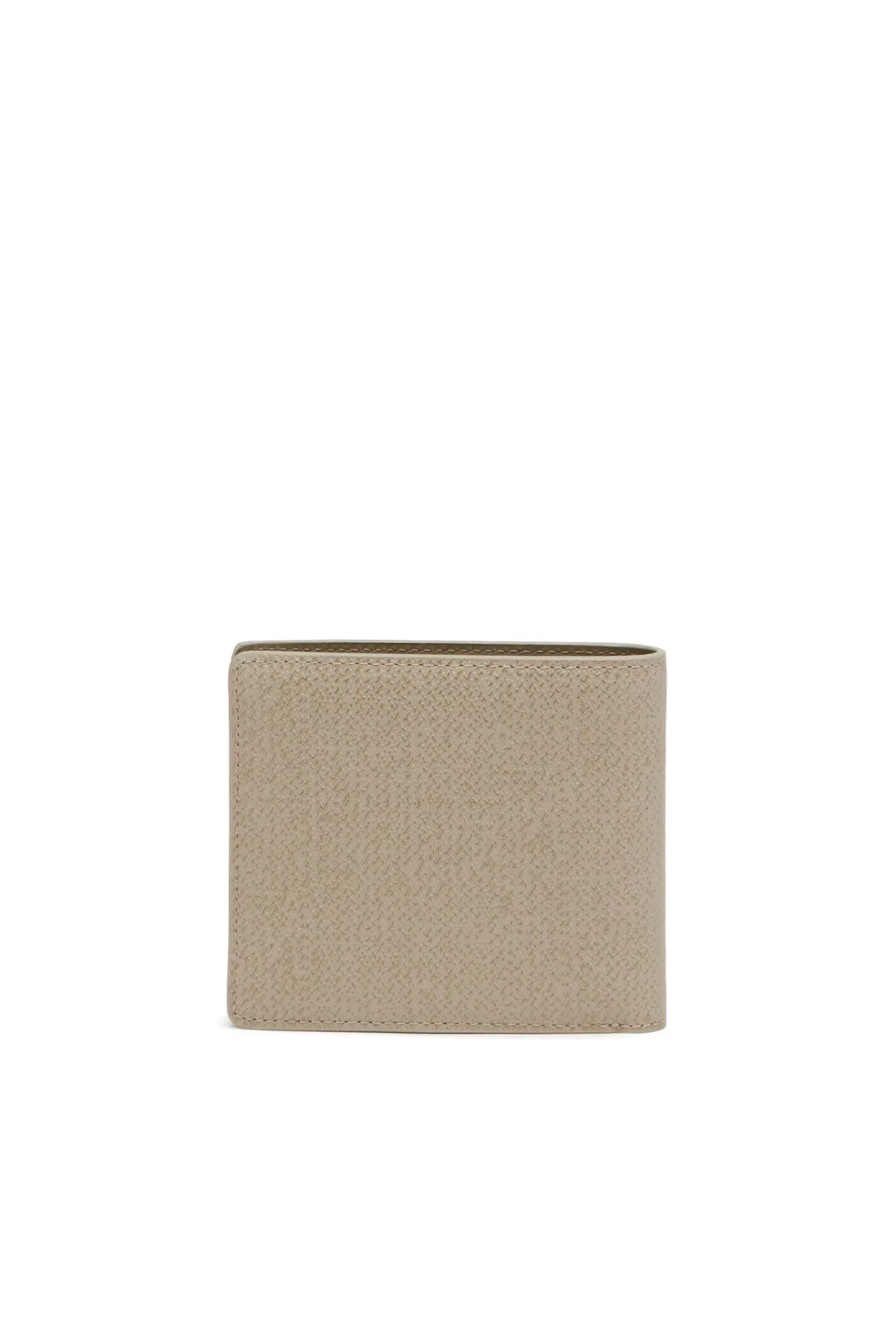 Brown Bi-fold wallet in textured leather