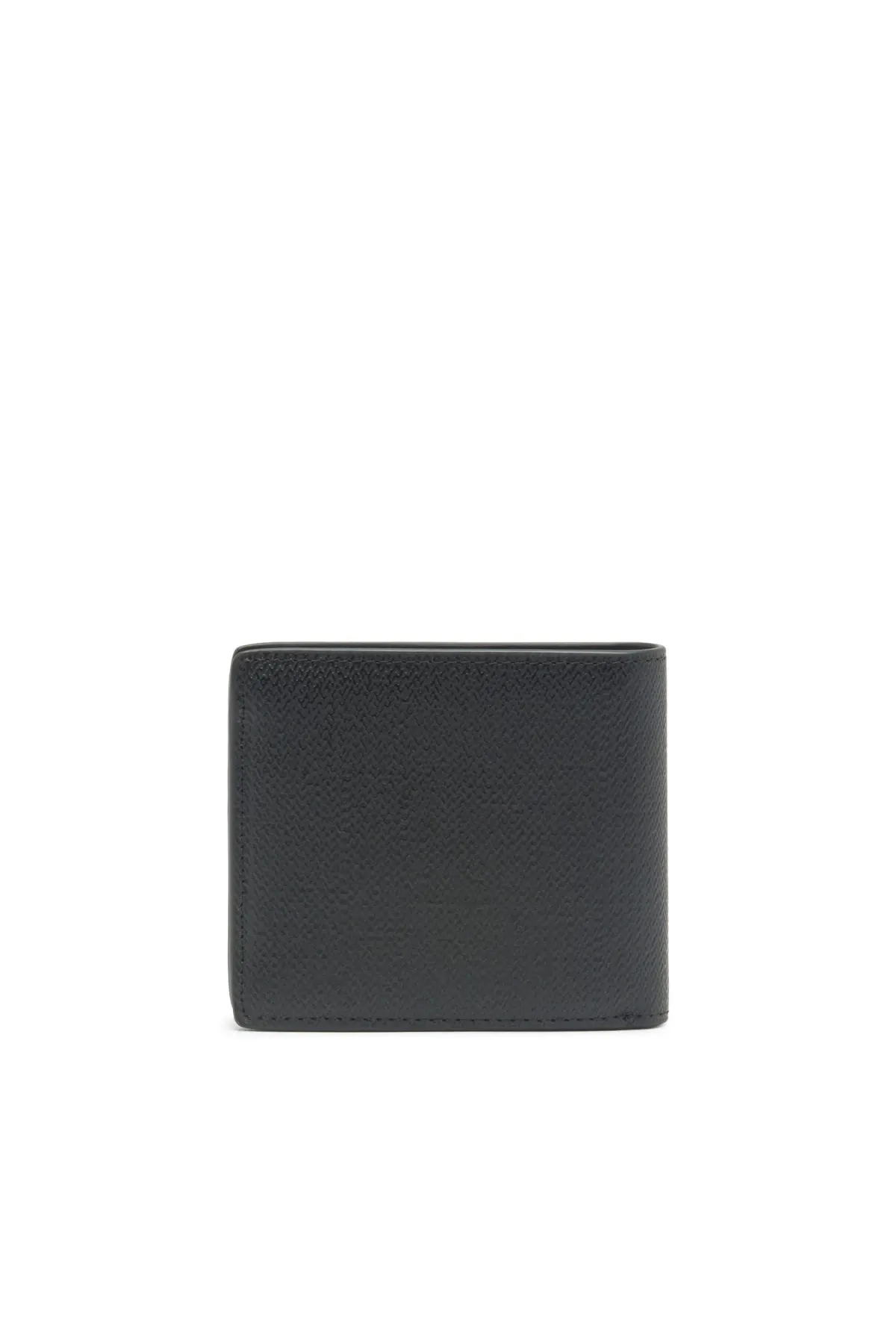 Black Bi-fold wallet in textured leather