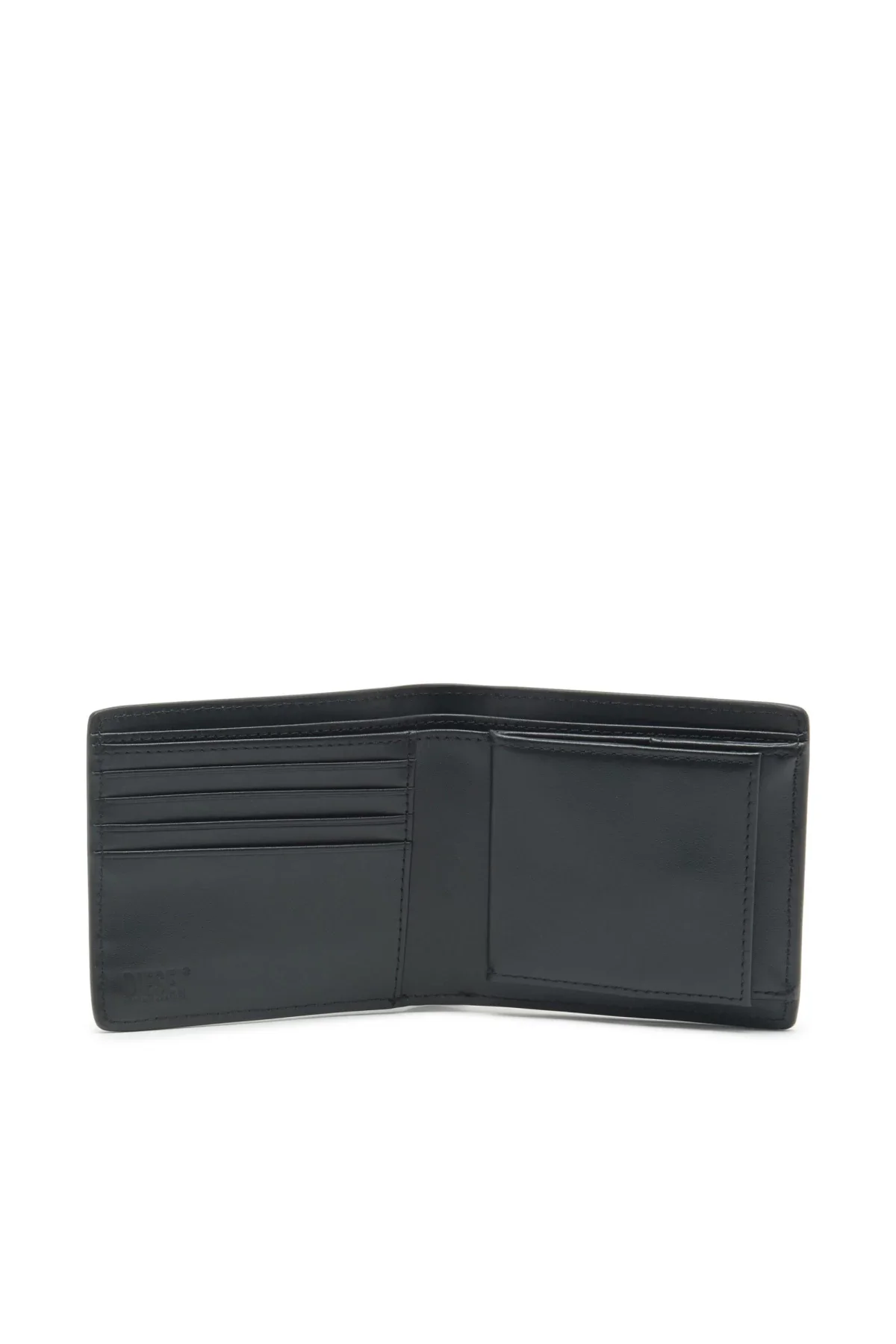 Black Bi-fold wallet in textured leather
