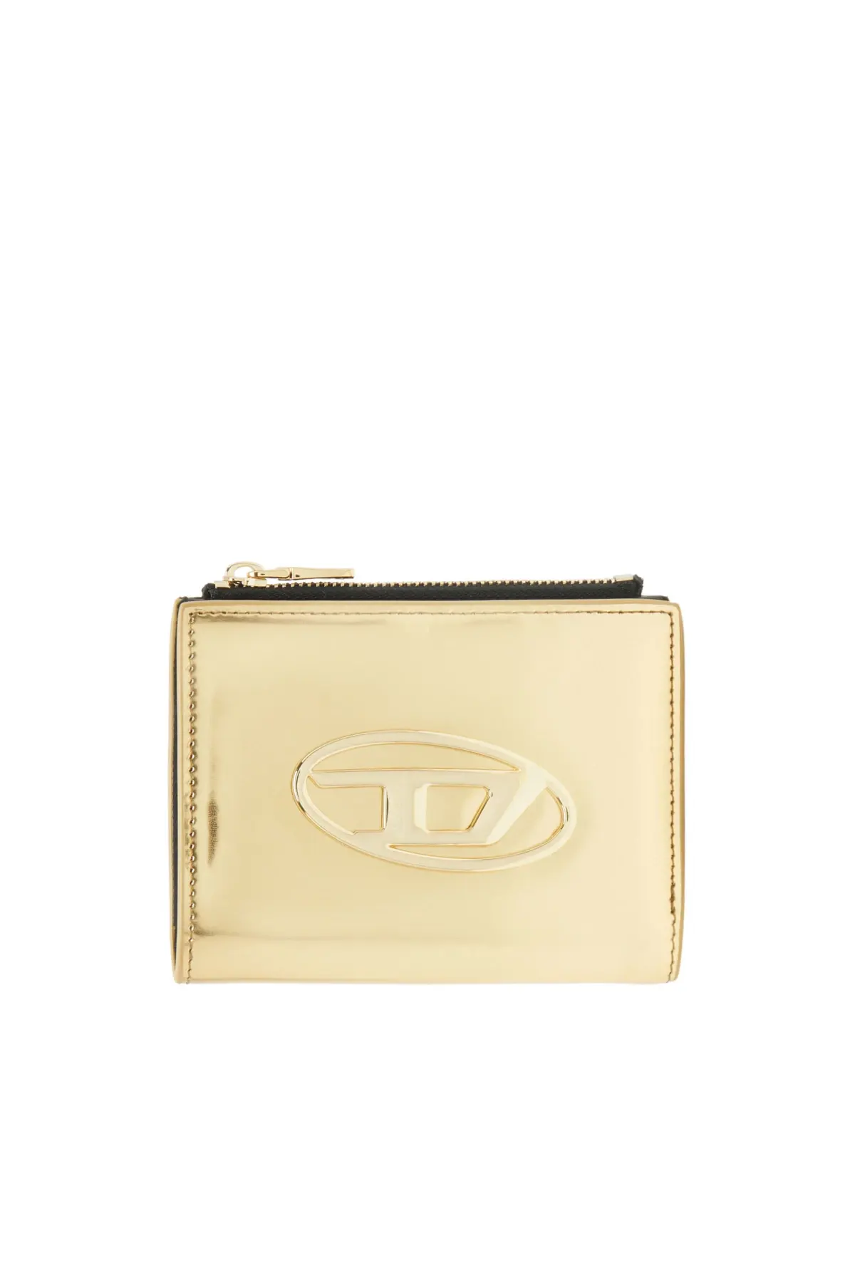 Gold Small wallet in metallic leather