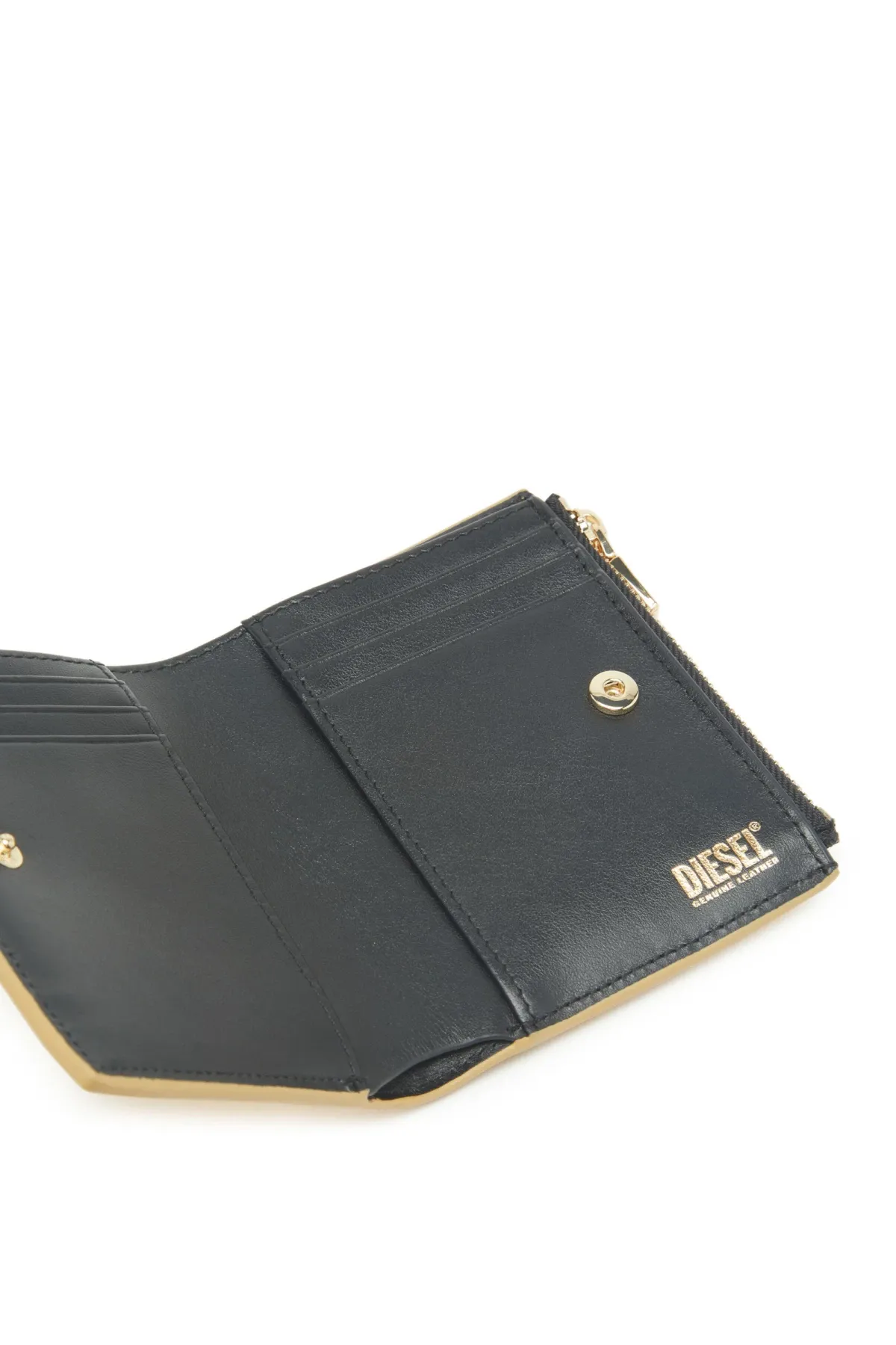 Gold Small wallet in metallic leather