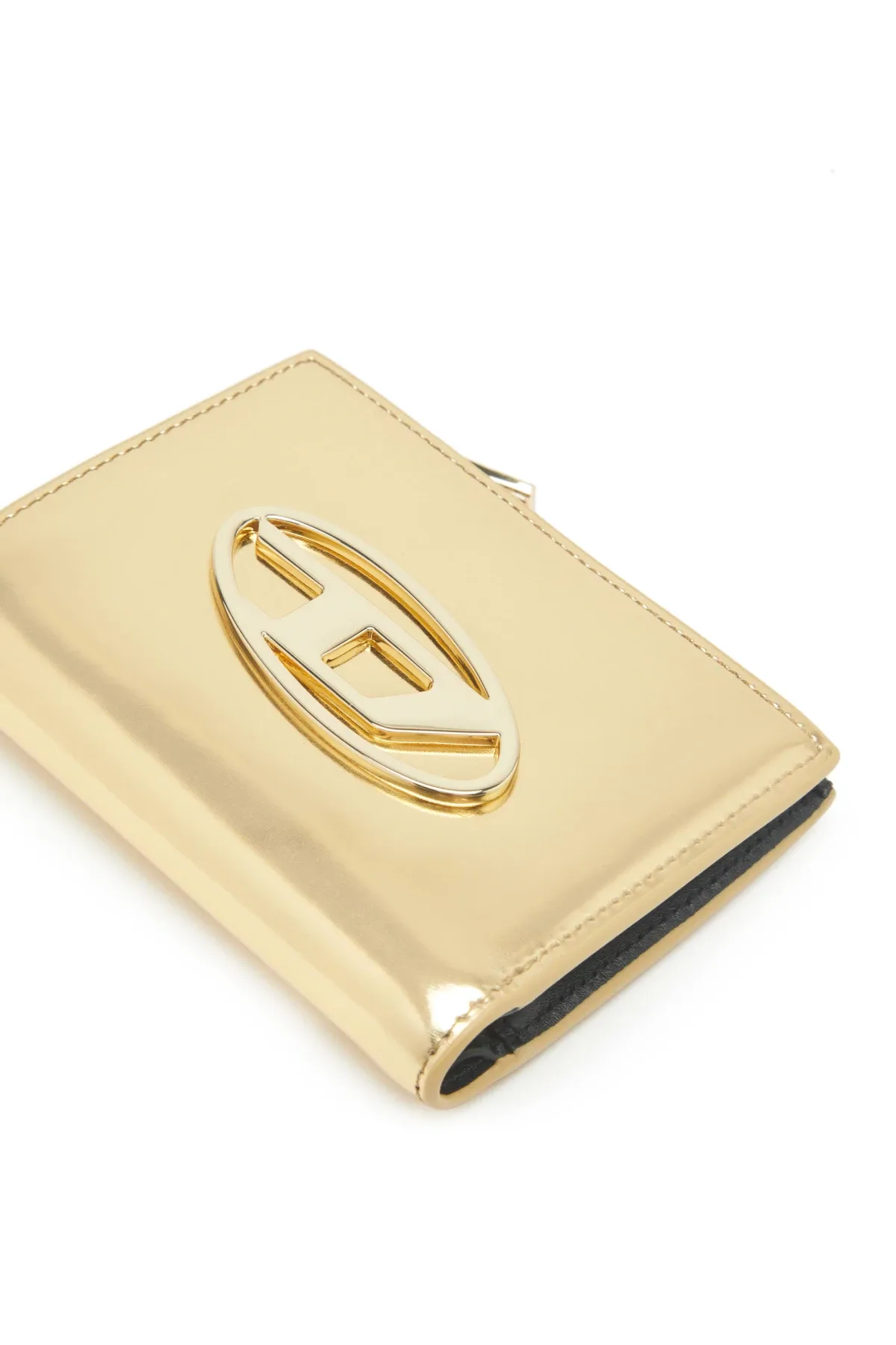 Gold Small wallet in metallic leather