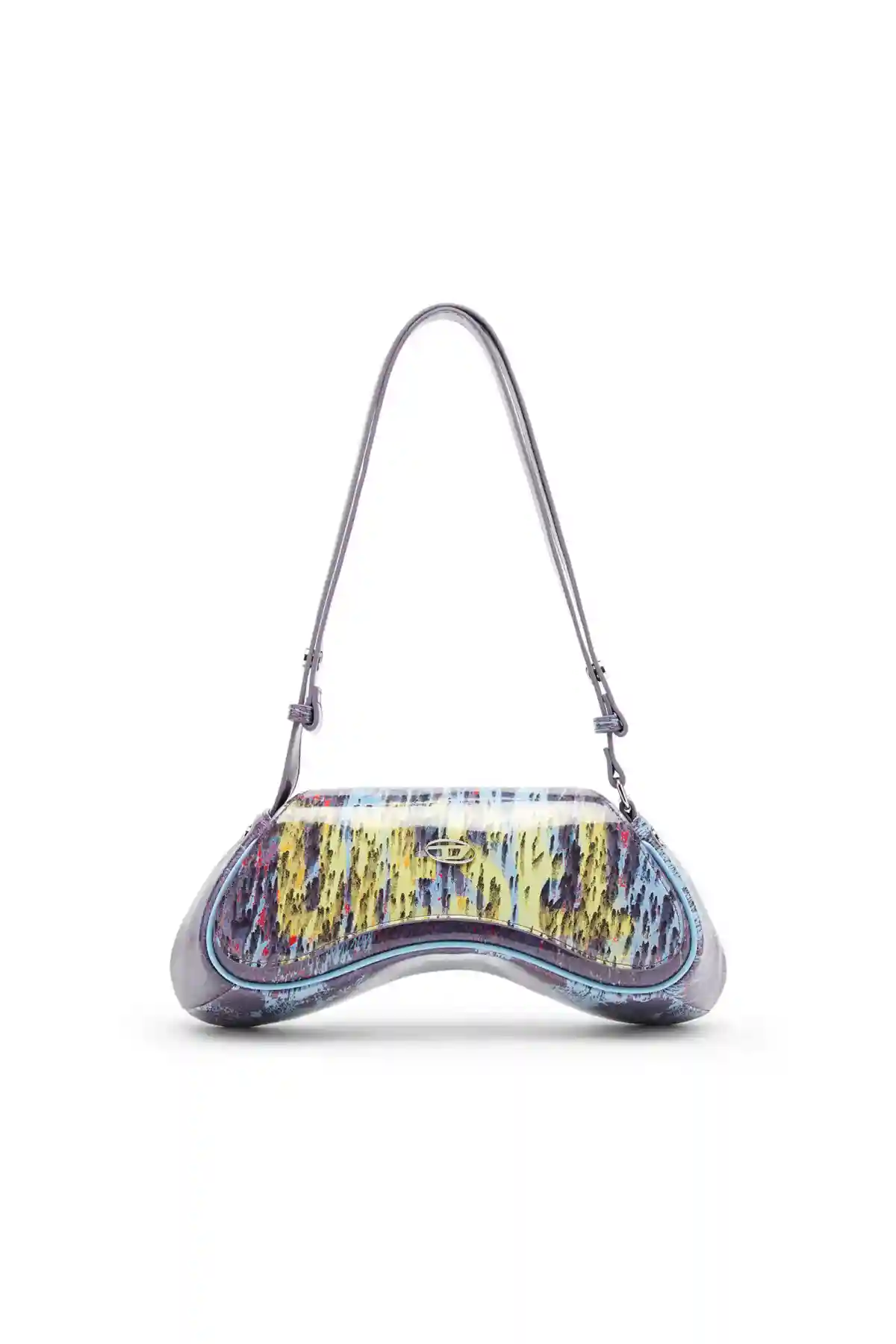 Multicolor Play-Shoulder bag in printed glossy PU