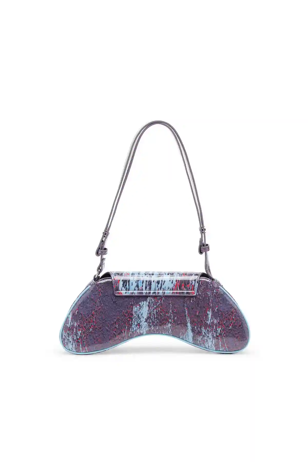 Multicolor Play-Shoulder bag in printed glossy PU